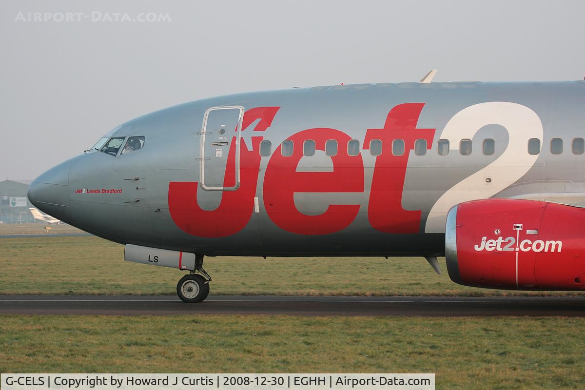 G-CELS, 1986 Boeing 737-377 C/N 23660, Jet2; close up of the nose.