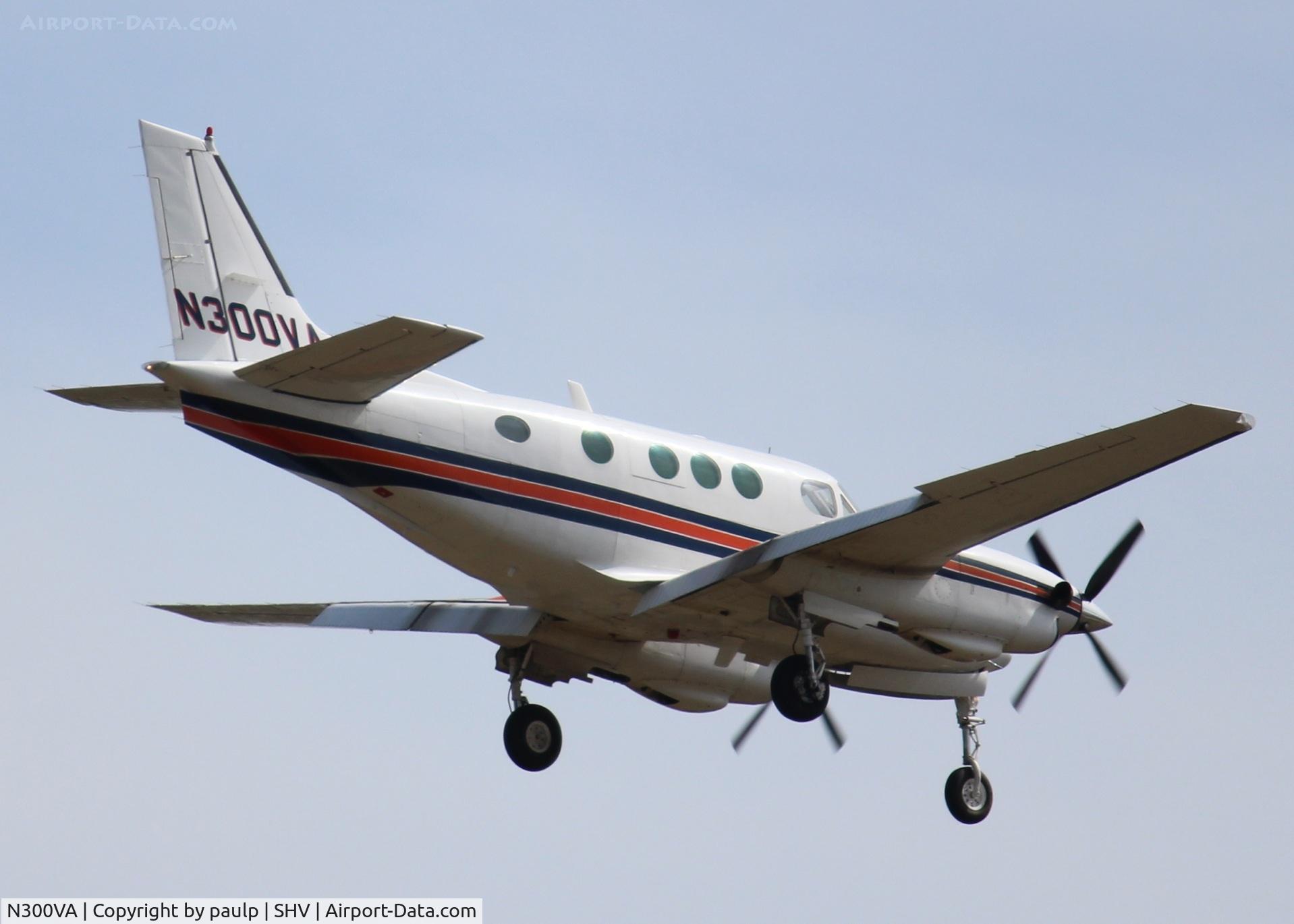 N300VA, 1979 Beech C90 King Air C/N LJ-877, Landing at Shreveport Regional.