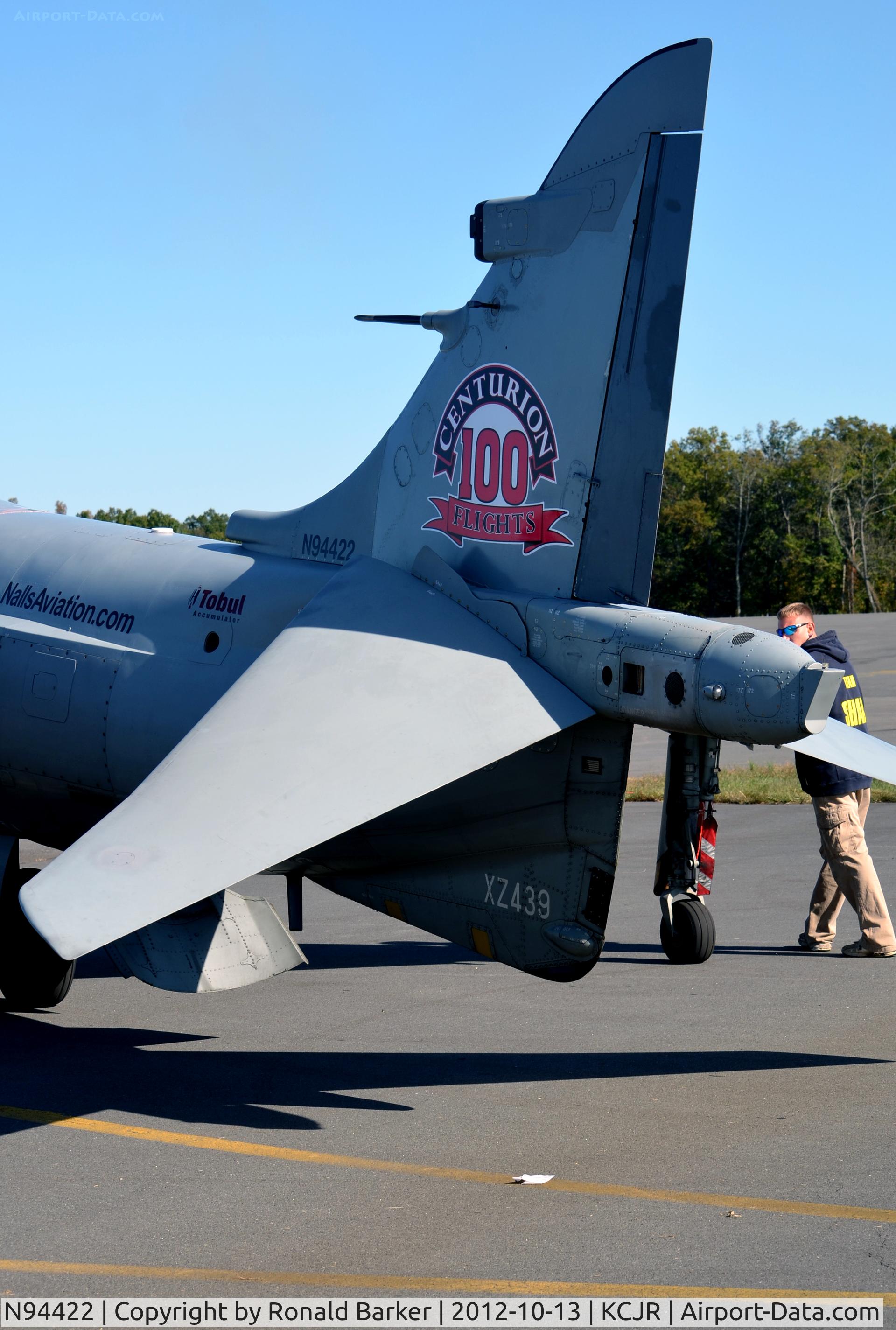 N94422, 1979 British Aerospace Sea Harrier F/A.2 C/N 41H-912002/DB2, Tail section - Culpeper Air Fest 2012