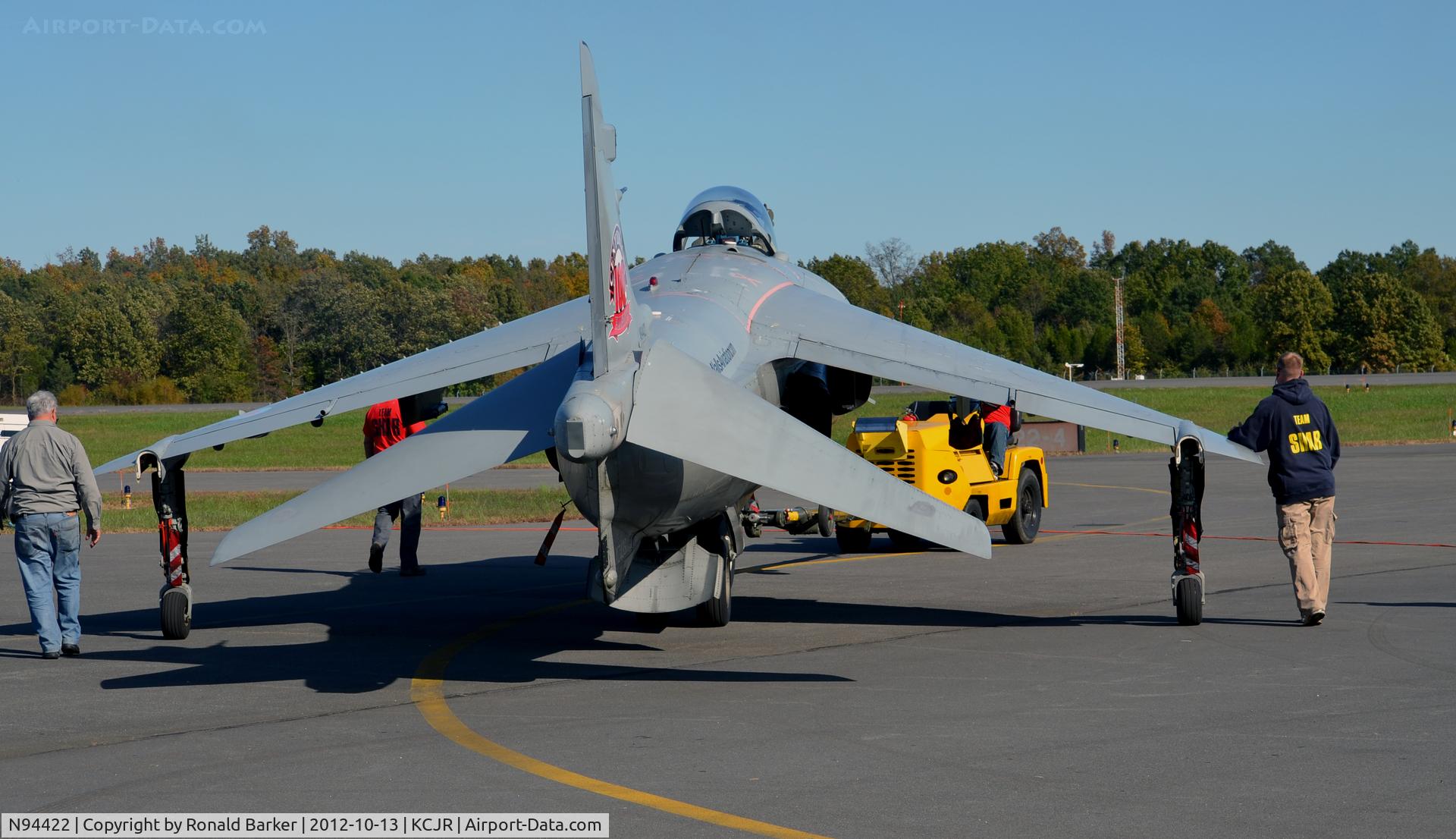 N94422, 1979 British Aerospace Sea Harrier F/A.2 C/N 41H-912002/DB2, Towed for engine start - Culpeper Air Fest 2012