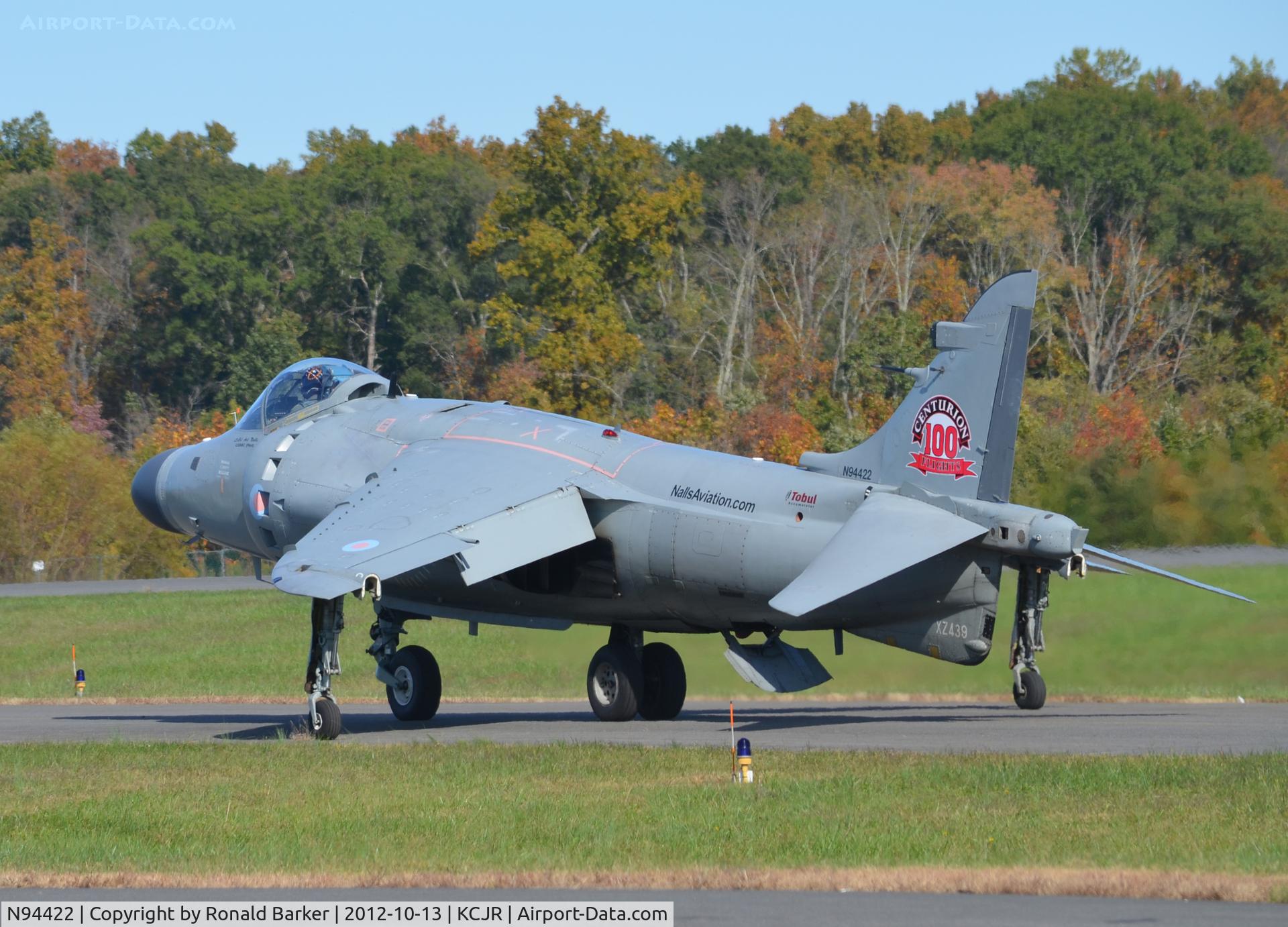 N94422, 1979 British Aerospace Sea Harrier F/A.2 C/N 41H-912002/DB2, Taxi - 2nd sortie - Culpeper Air Fest 2012