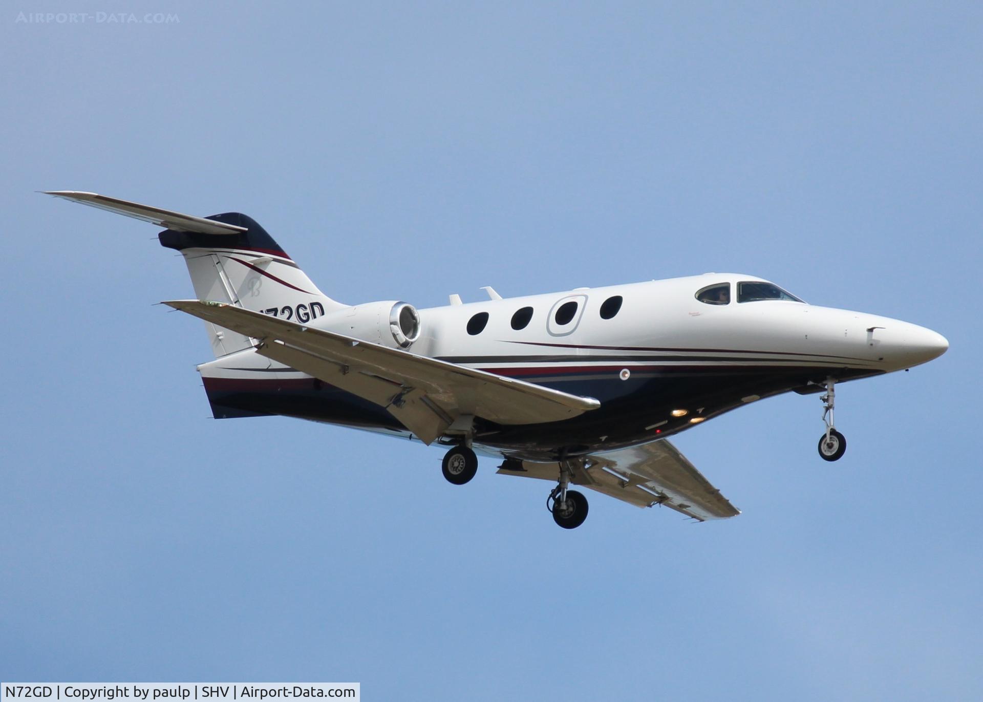 N72GD, Raytheon Aircraft Company 390 C/N RB-163, Landing at Shreveport Regional.