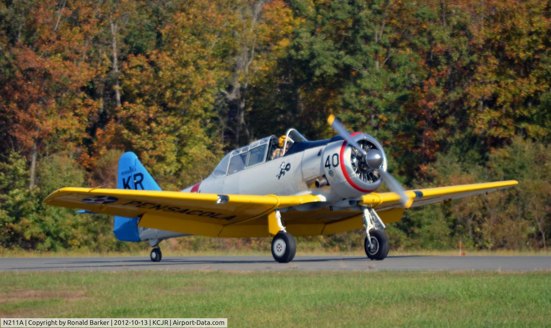 N211A, 1958 North American SNJ-6 Texan C/N 121-42318, Landing - Culpeper Air Fest 2012