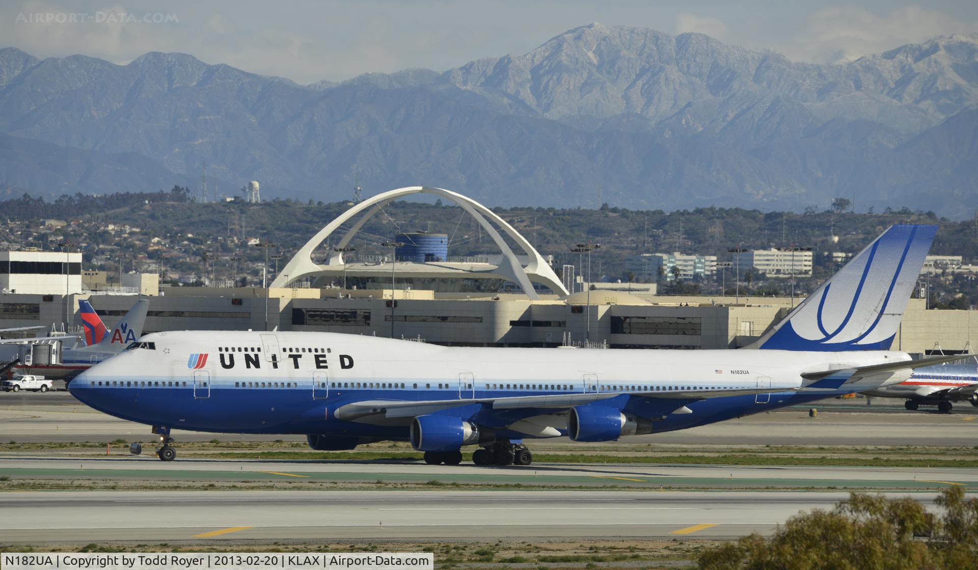 N182UA, 1991 Boeing 747-422 C/N 25279, Arriving at LAX on 25L