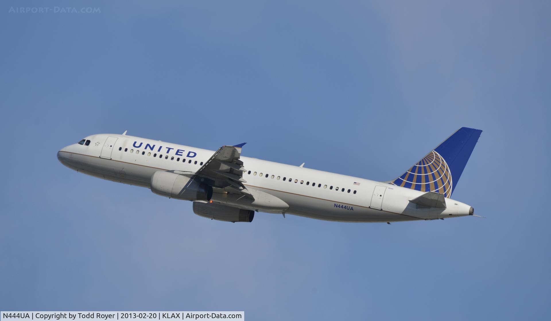 N444UA, 1998 Airbus A320-232 C/N 824, Departing LAX
