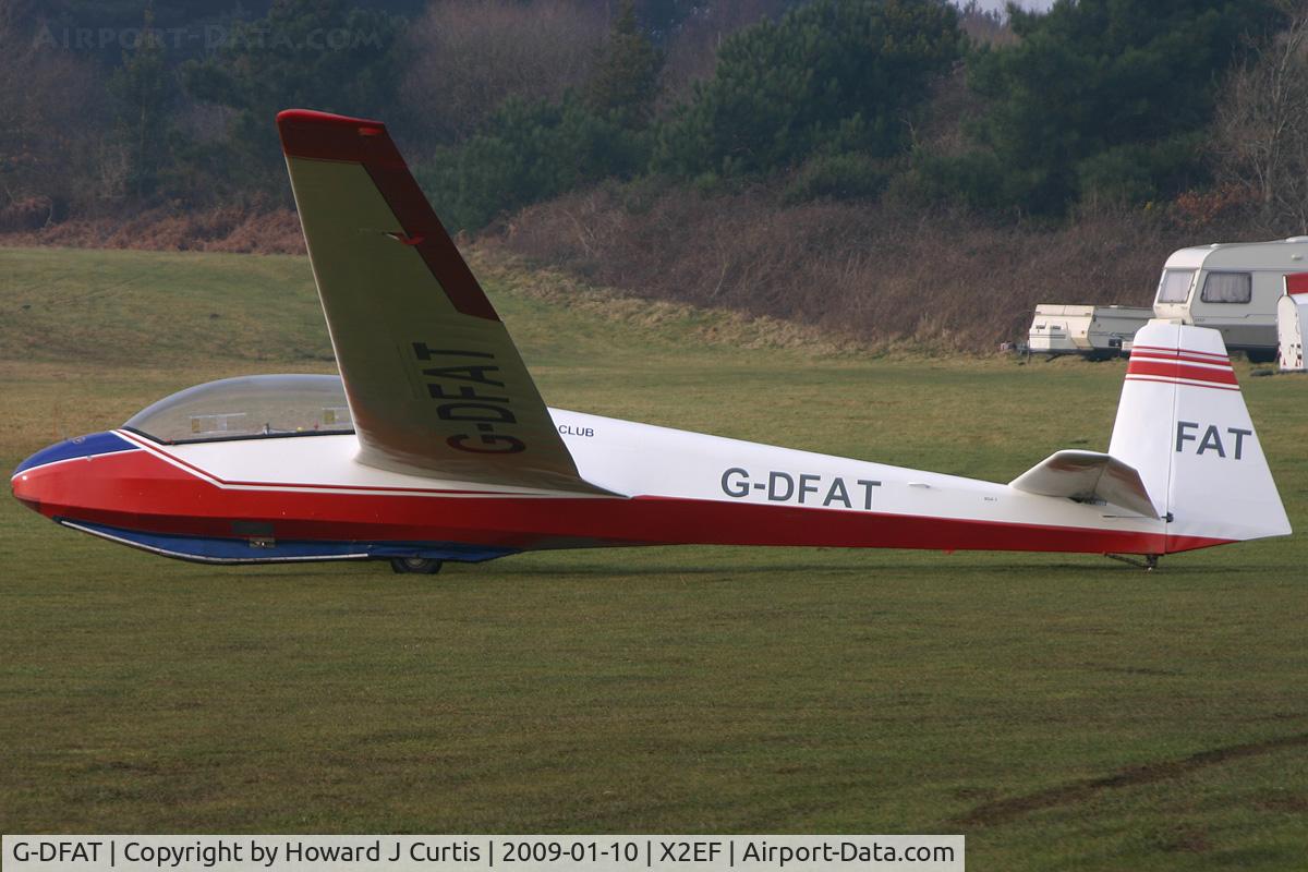 G-DFAT, 1976 Schleicher ASK-13 C/N 13528, Dorset Gliding Club, at its base at Eyres Field, Gallows Hill, Dorset.