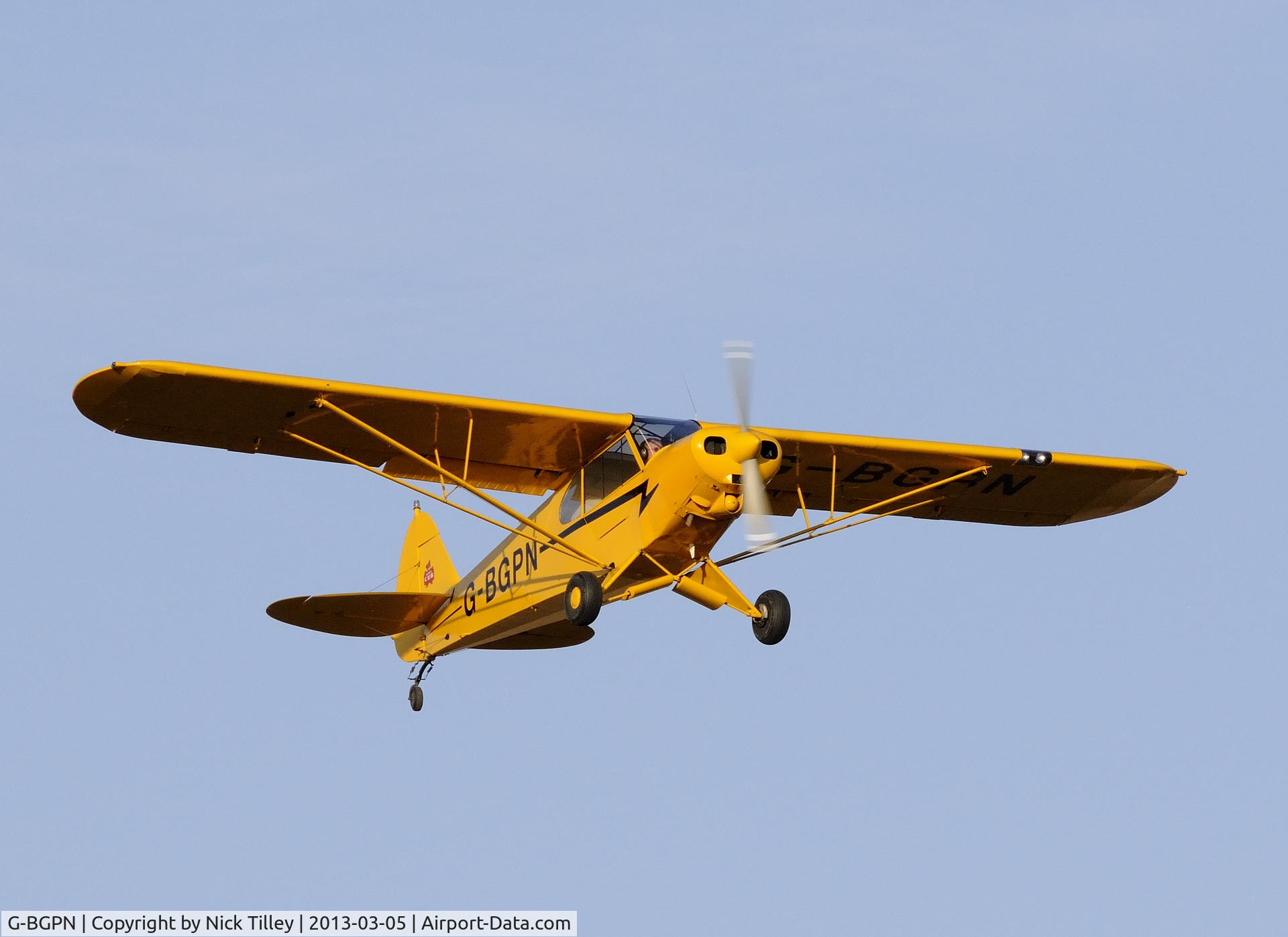 G-BGPN, 1978 Piper PA-18-150 Super Cub C/N 18-7909044, Take off from Popham