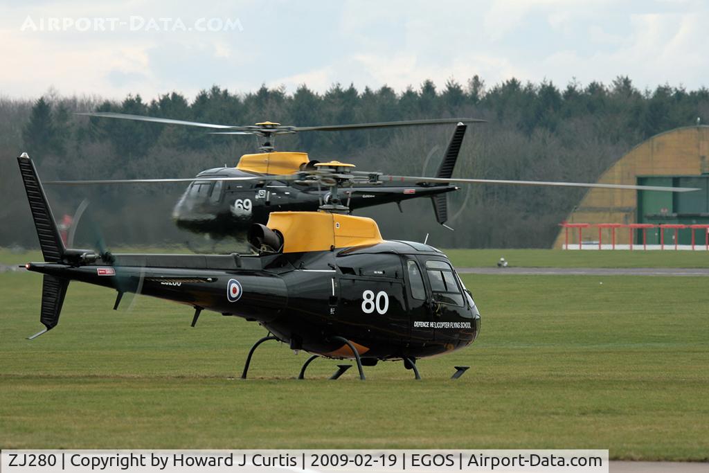 ZJ280, 1997 Eurocopter AS-350BB Squirrel HT1 Ecureuil C/N 3022, Operated by the Defence Helicopter Flying School and based here.