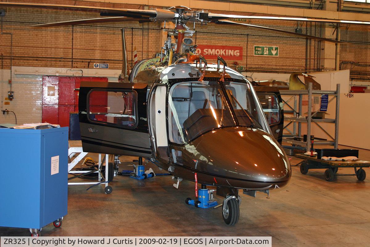 ZR325, 2000 Agusta A-109E Power C/N 11056, Being prepared for service with the Defence Helicopter Flying School. Ex G-BZEI.