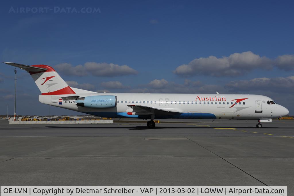 OE-LVN, 1991 Fokker 100 (F-28-0100) C/N 11367, Austrian Airlines Fokker 100