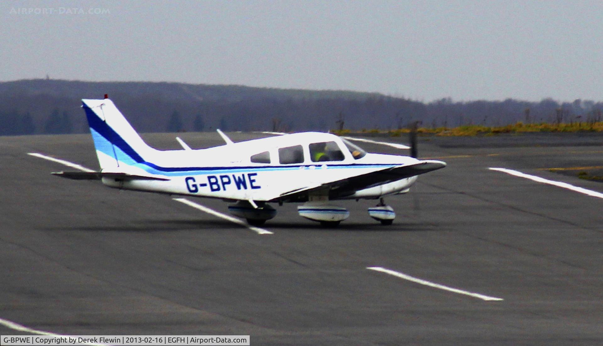G-BPWE, 1981 Piper PA-28-161 Cherokee Warrior II C/N 28-8116143, Backtracking after landing on runway 10.