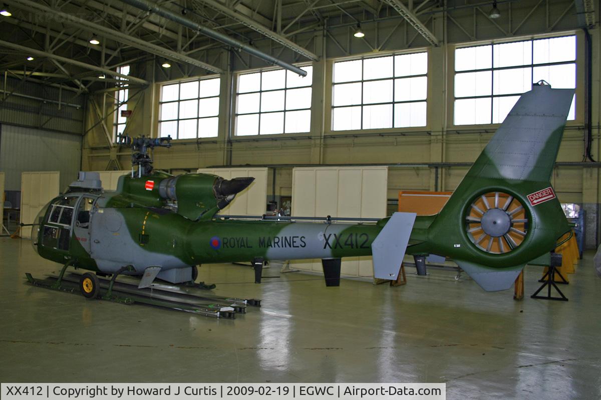 XX412, 1975 Westland SA-341B Gazelle AH1 C/N 1362, Ex Royal Marines, now with No.1 SoTT.