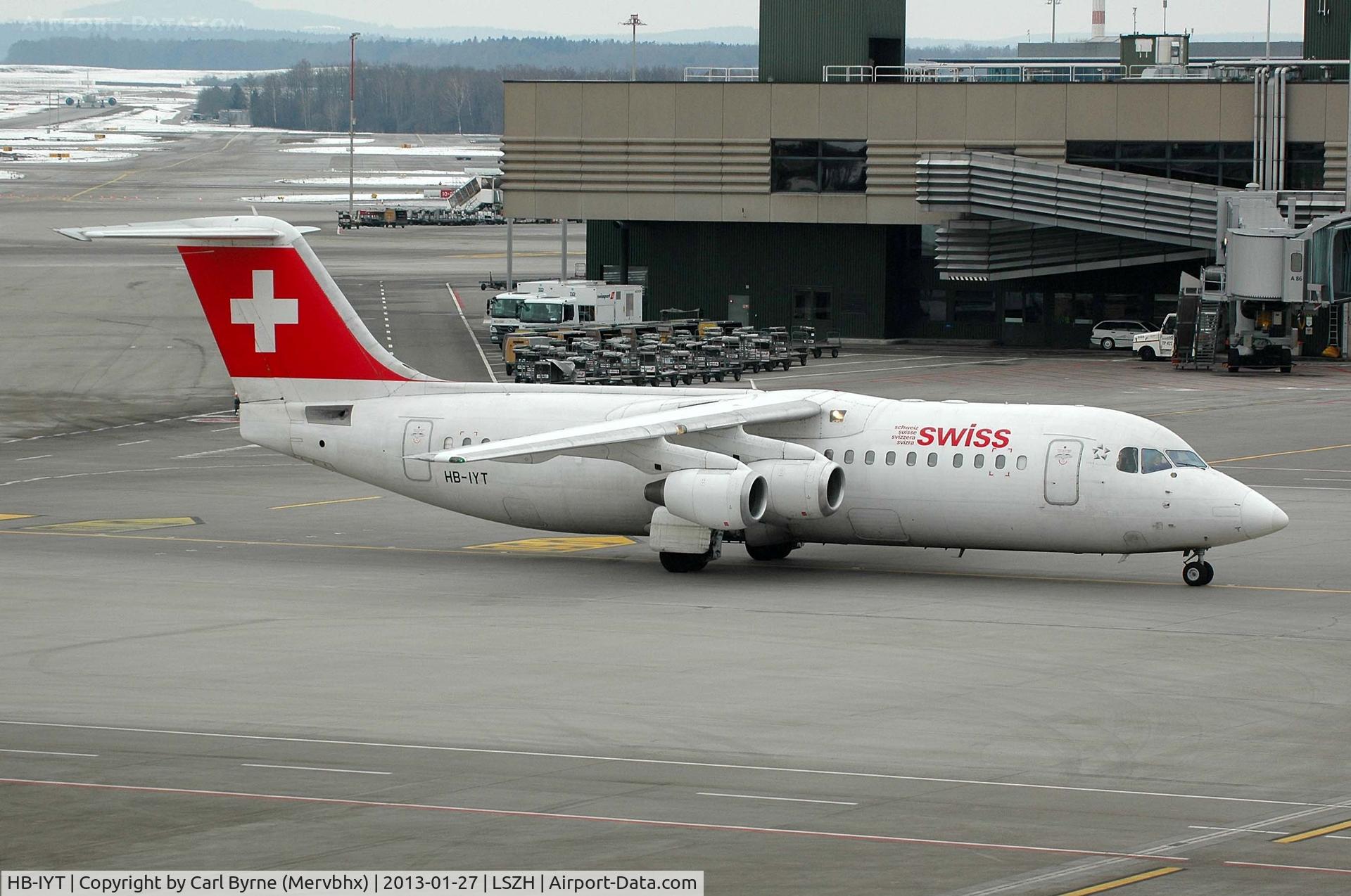 HB-IYT, 2000 British Aerospace Avro 146-RJ100 C/N E3380, Taken from the Spectator Terrace.