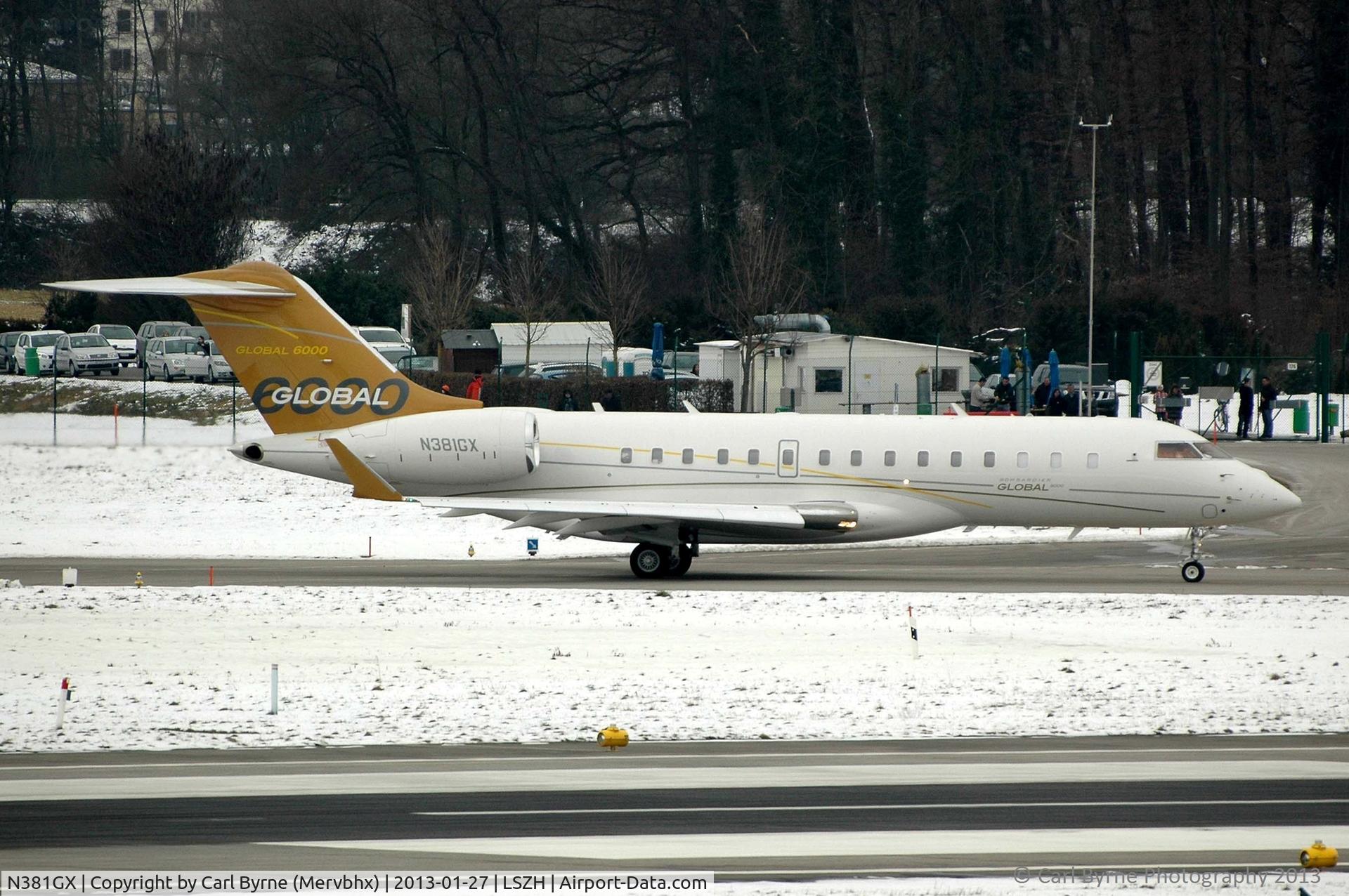 N381GX, 2012 Bombardier Global 6000 (BD-700-1A10) C/N 9381, Taken from the Spectator Terrace.