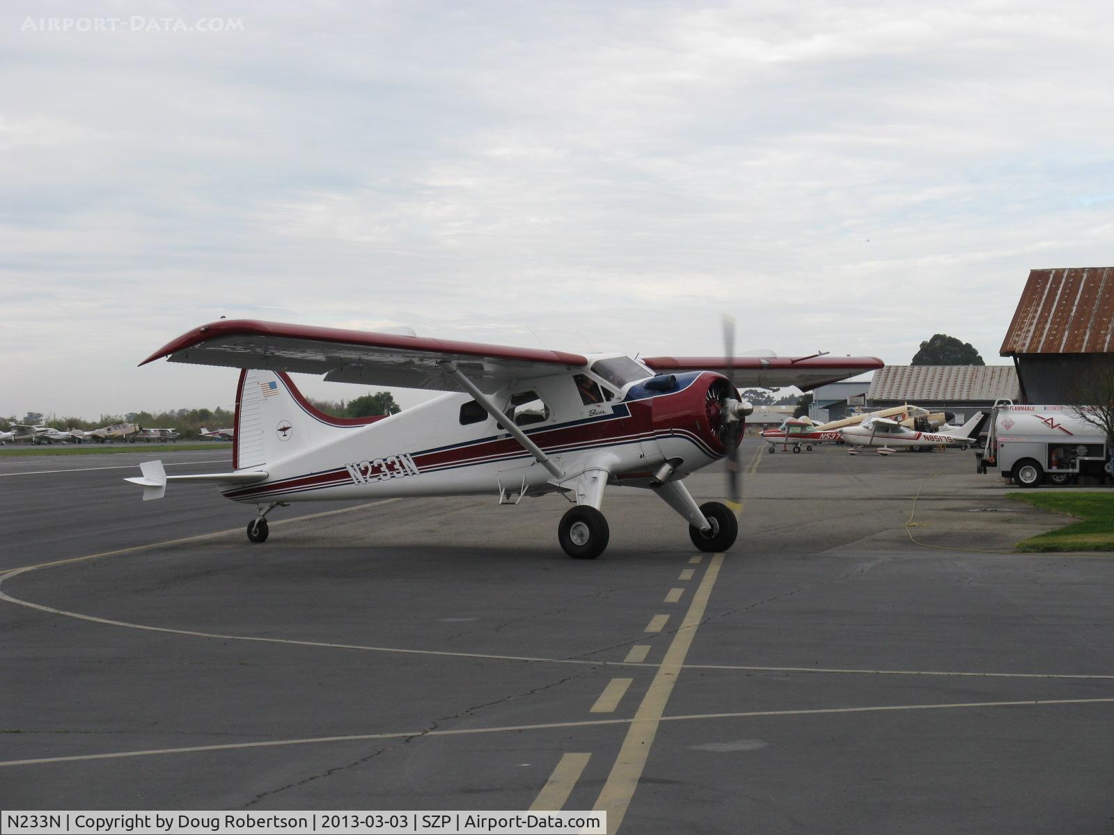 N233N, 1956 De Havilland Canada U-6A Beaver (DHC-2) C/N 976/1632, 1956 DeHavilland (Canada) DHC-2 Mk 1 BEAVER, Baron MK2000 Special Edition, P&W R-985 Wasp Jr. 450 Hp radial, taxi back after landing Rwy 22