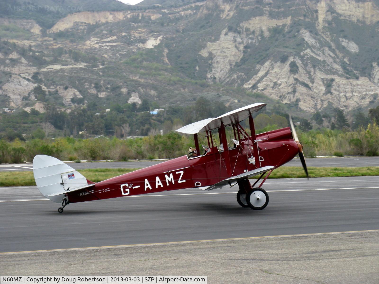 N60MZ, 1930 De Havilland DH-60G Gypsy Moth C/N 1293, 1930 DeHavilland DH.60G GIPSY MOTH, DeHavilland GIPSY II four cylinder in-line inverted air-cooled 120 Hp, S-turns taxi back to hangar ramp, too much crosswind?