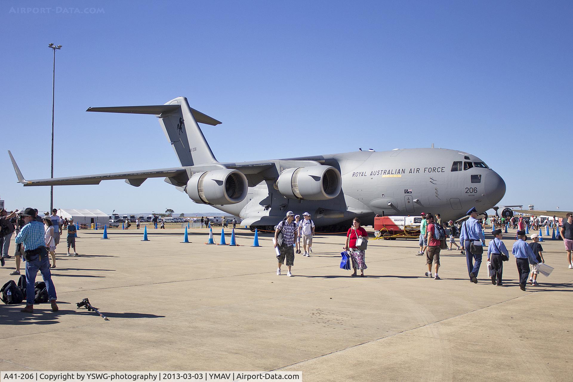 A41-206, 2007 Boeing C-17A Globemaster III C/N F-166/AUS-1, Royal Australian Air Force (A41-206) C-17A Globemaster III on display at the 2013 Avalon Airshow.