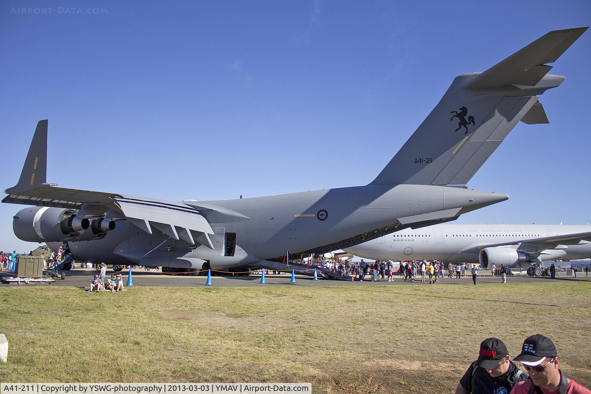A41-211, 2012 Boeing C-17A Globemaster III C/N F-251/AUS-6, Royal Australian Air Force (A41-206) C-17A Globemaster III on display at the 2013 Avalon Airshow.