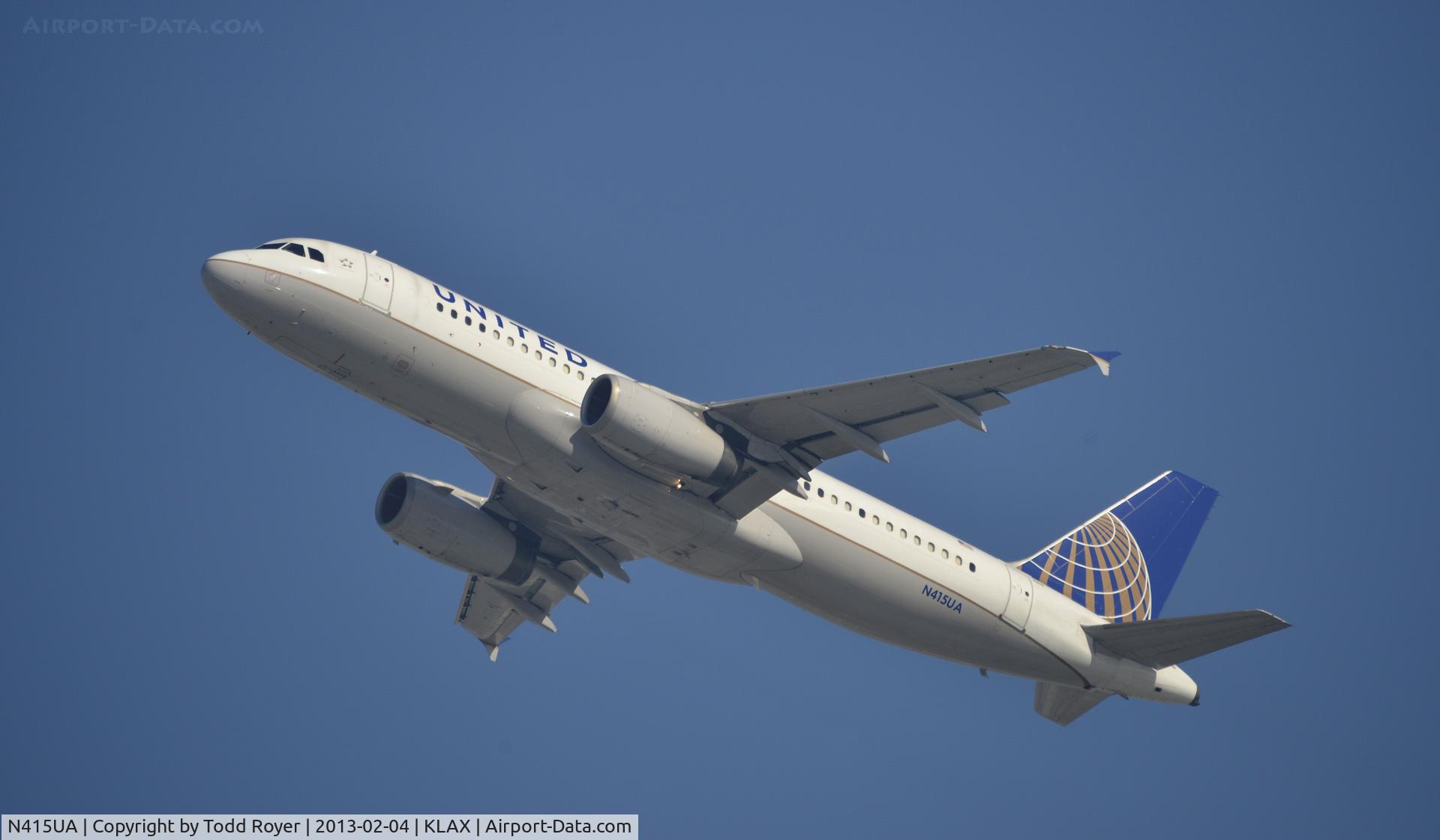 N415UA, 1994 Airbus A320-232 C/N 475, Departing LAX