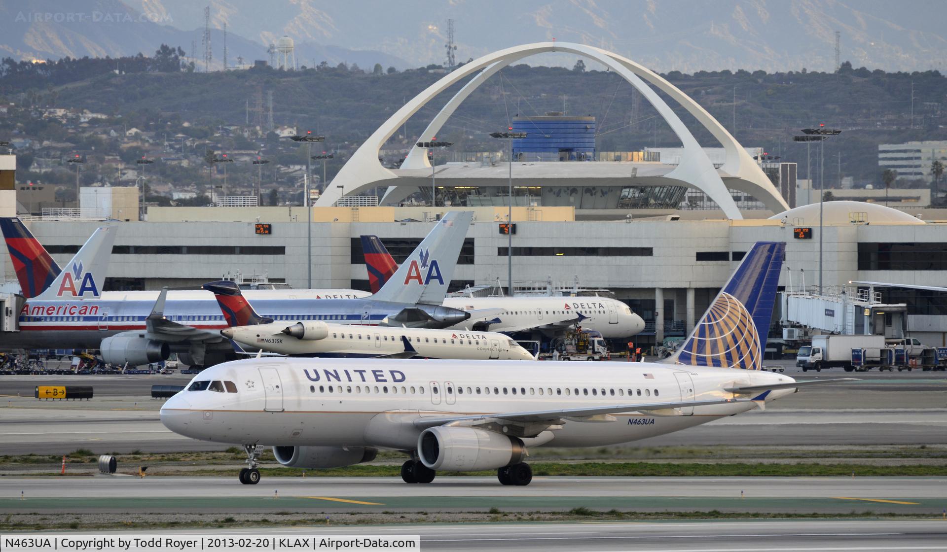 N463UA, 2000 Airbus A320-232 C/N 1282, Arriving at LAX on 25L