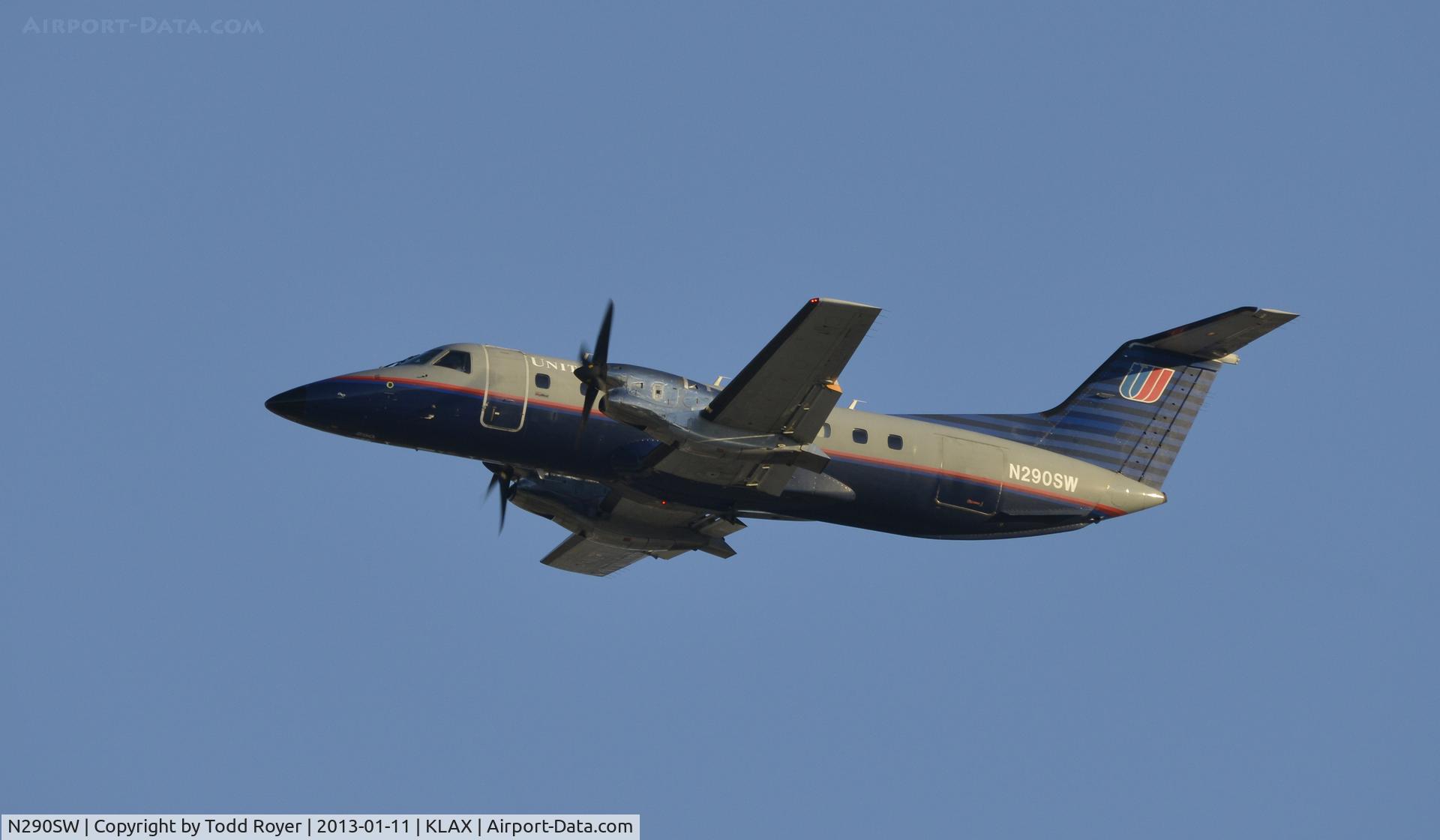 N290SW, 1996 Embraer EMB-120ER Brasilia C/N 120317, Departing LAX