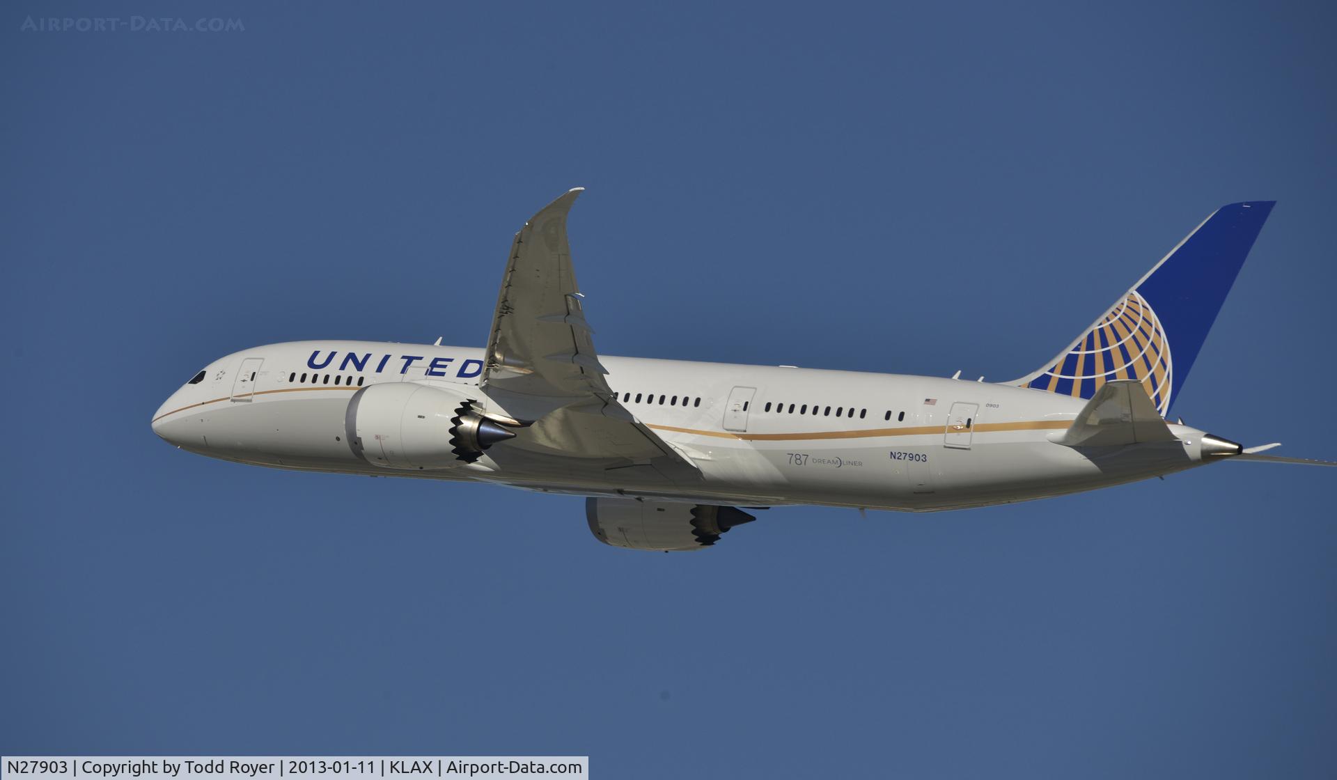 N27903, 2012 Boeing 787-8 Dreamliner C/N 34823, Departing LAX