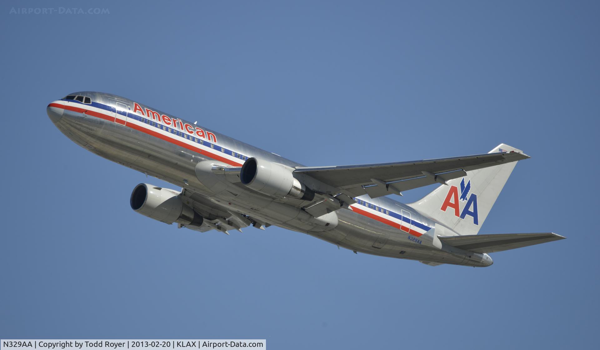 N329AA, 1987 Boeing 767-223 C/N 22329, Departing LAX