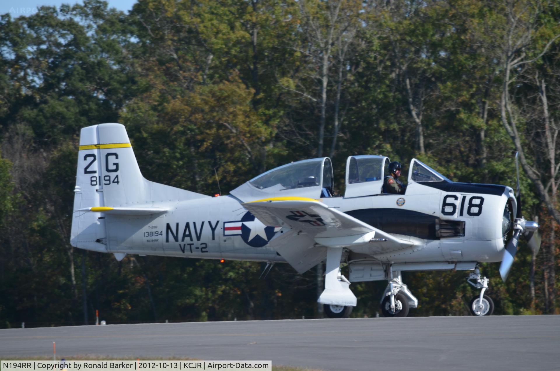 N194RR, North American T-28B Trojan C/N 200-265 (138194), Landing rollout - Culpeper Air Fest 2012