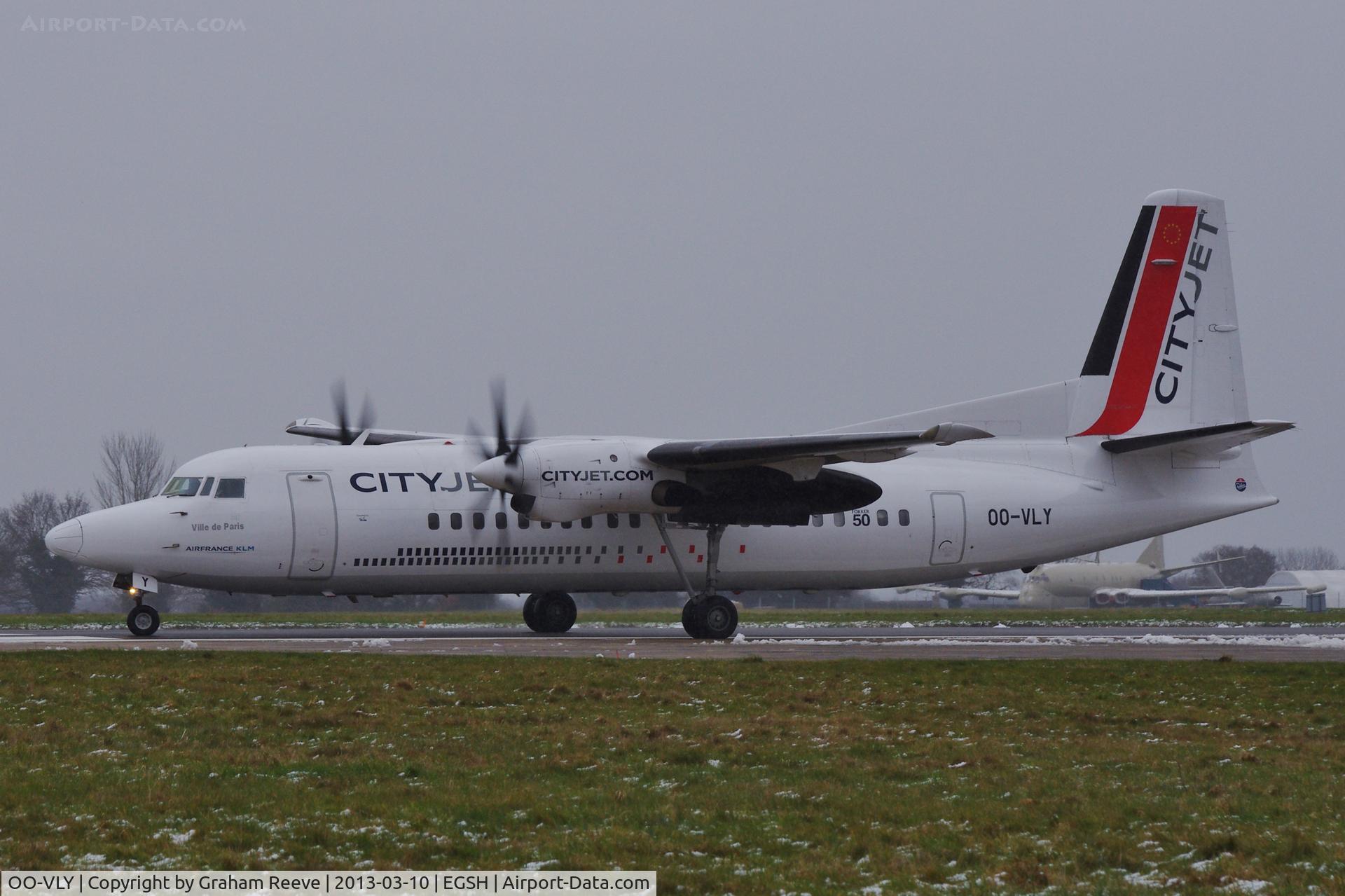 OO-VLY, 1990 Fokker 50 C/N 20181, About to depart.