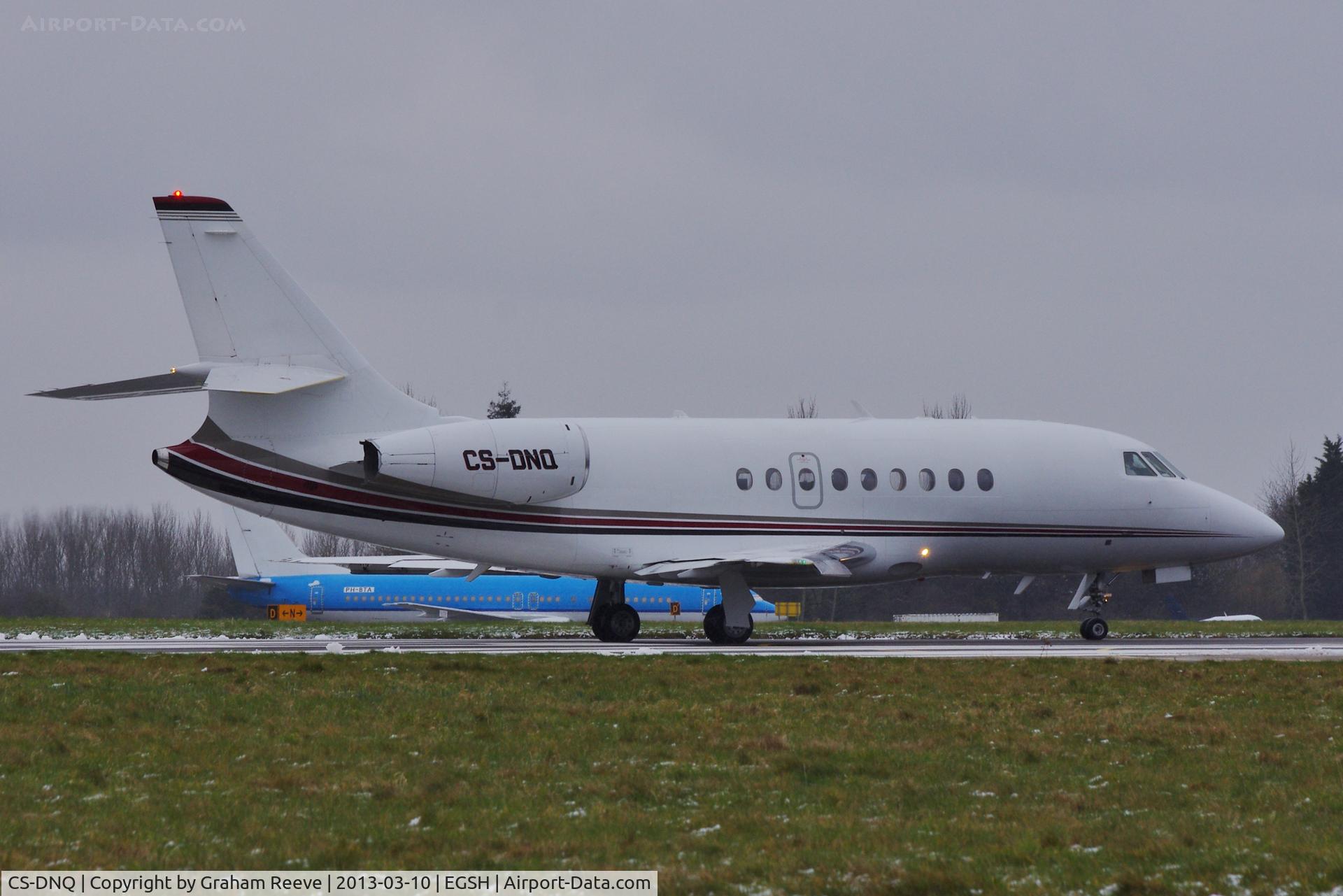 CS-DNQ, 2000 Dassault Falcon 2000 C/N 115, About to depart.