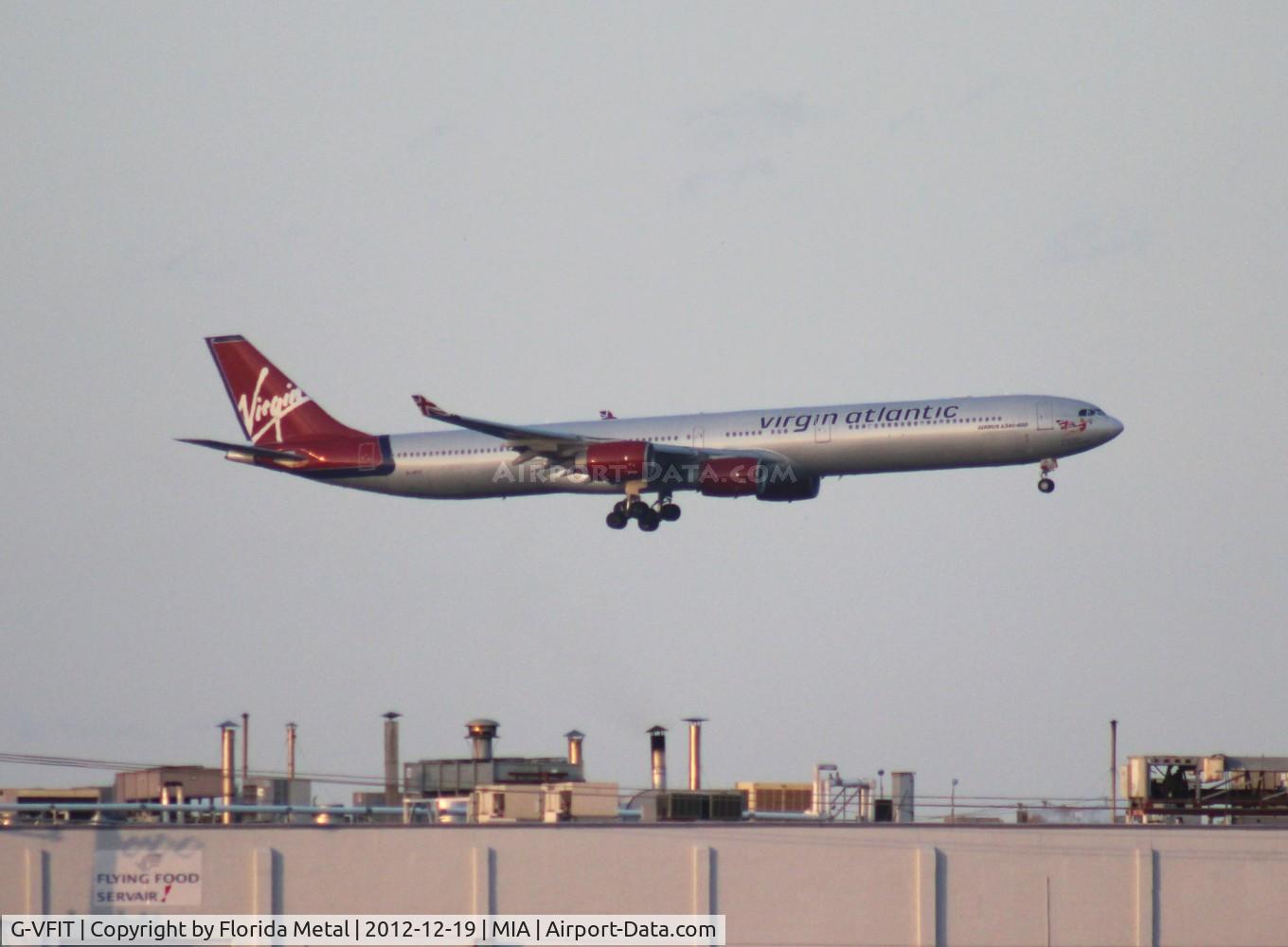 G-VFIT, 2006 Airbus A340-642 C/N 753, Dancing Queen Virgin Atlantic A340-600 landing on Rwy 12