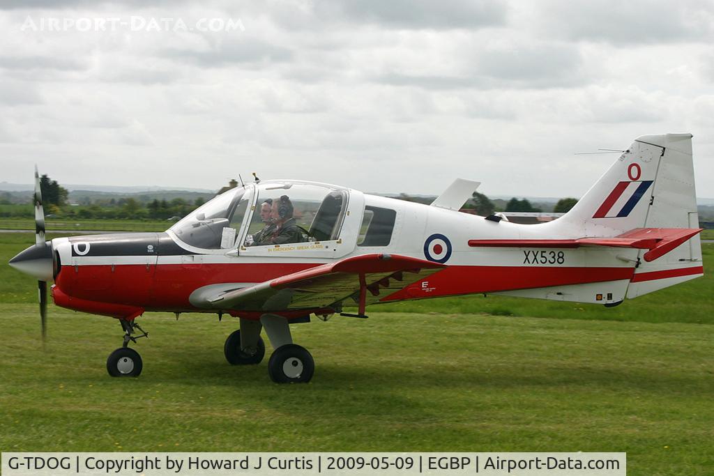 G-TDOG, 1973 Scottish Aviation Bulldog T.1 C/N BH.120/230, At the Great Vintage Flying Weekend. Privately owned. Painted as XX538/O.