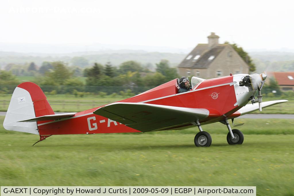 G-AEXT, 1937 Dart Kitten II C/N 123, At the Great Vintage Flying Weekend. Privately owned.