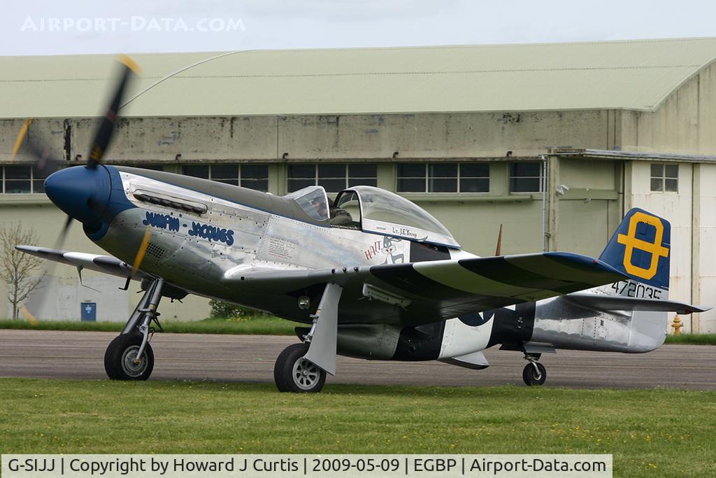 G-SIJJ, 1944 North American P-51D Mustang C/N 122-31894 (44-72035), At the Great Vintage Flying Weekend. Privately owned. '472035', 'Jumpin' Jacques'.