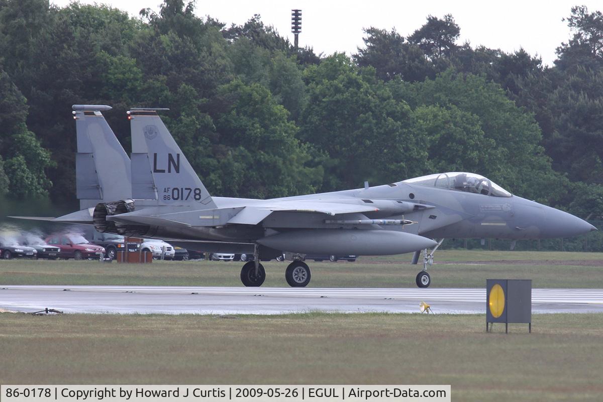 86-0178, 1986 McDonnell Douglas F-15C Eagle C/N 1029/C406, Operated by 493rd FS/48th FW, USAFE.