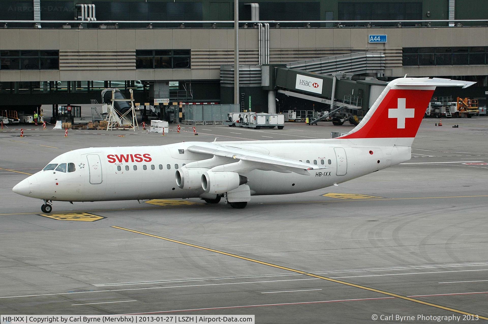 HB-IXX, 1995 British Aerospace Avro 146-RJ100 C/N E3262, Taken from the Spectator Terrace.