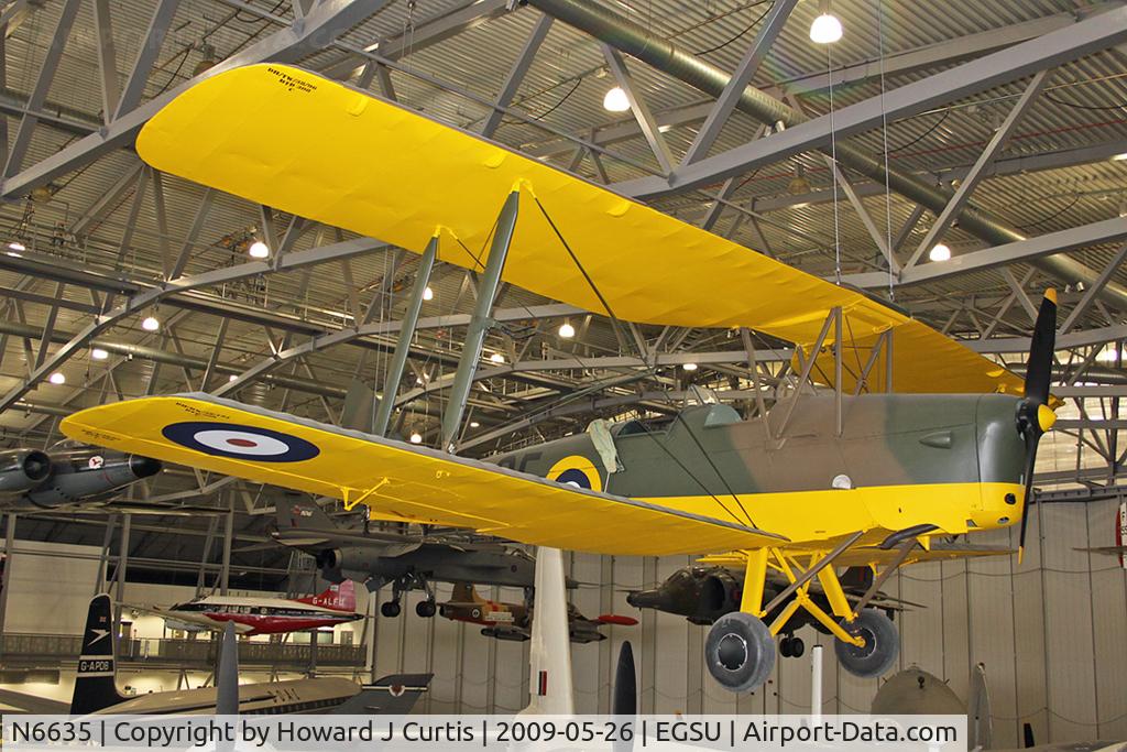 N6635, De Havilland DH-82A Tiger Moth II C/N 85858 (3939?), On display at the Imperial War Museum.
