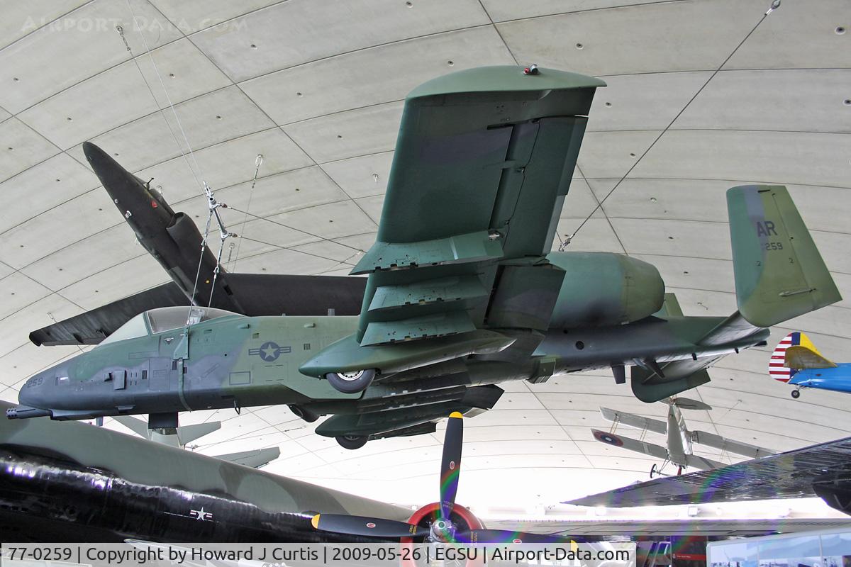 77-0259, 1977 Fairchild Republic A-10A Thunderbolt II C/N A10-0184, Hanging from the ceiling of the American Air Museum.