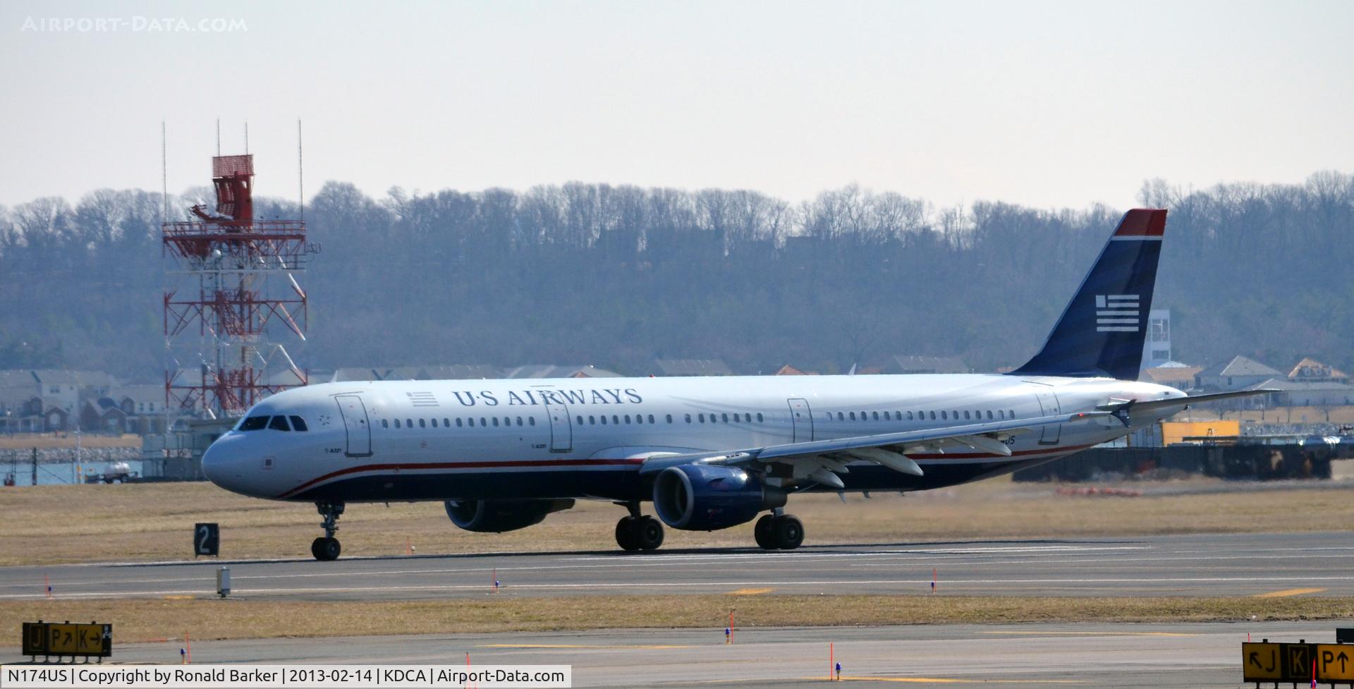 N174US, 2001 Airbus A321-211 C/N 1492, Takeoff - DCA