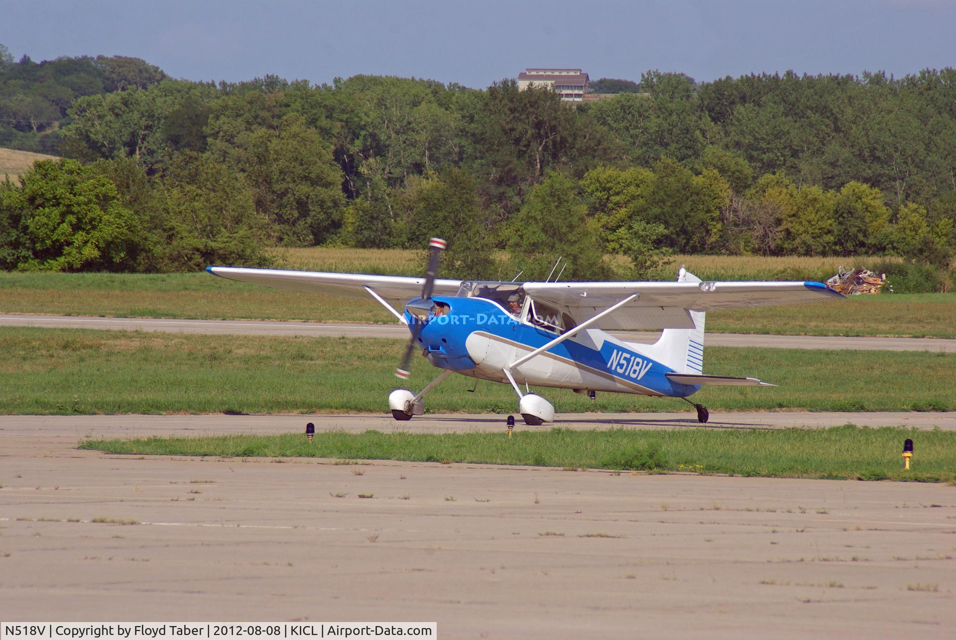 N518V, 1956 Cessna 180 C/N 32429, Landing for a fuel stop