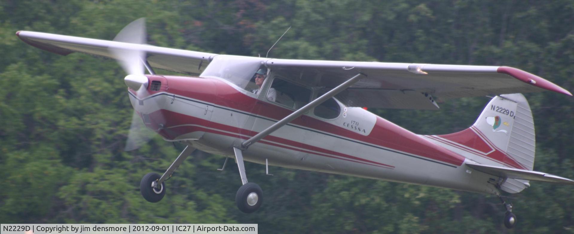 N2229D, 1952 Cessna 170B C/N 20381, Doing flybys at Blakesburg, IA