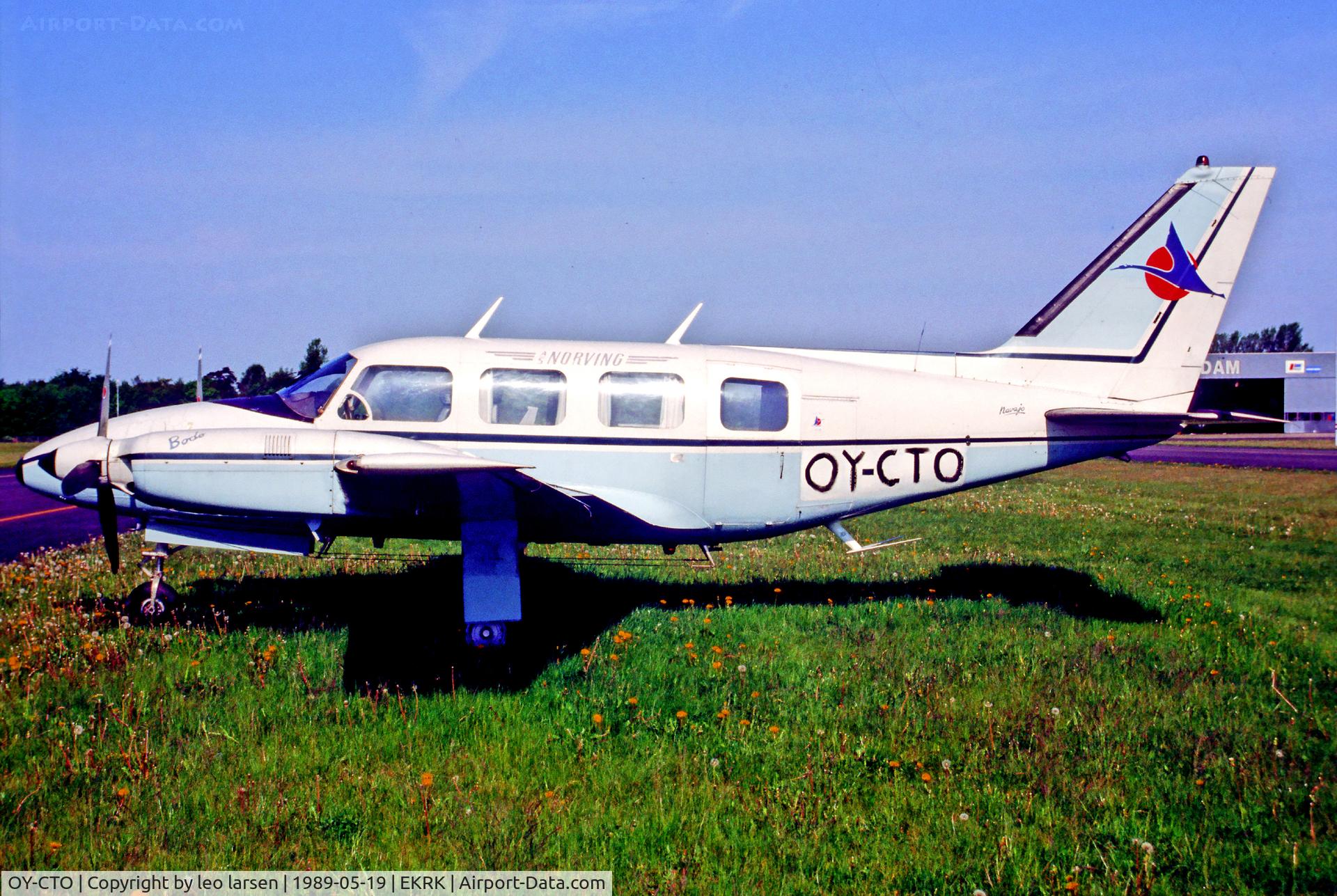 OY-CTO, 1972 Piper PA-31-310 Navajo Navajo C/N 31-843, Roskilde Denmark 19.5.89
only tep.reg