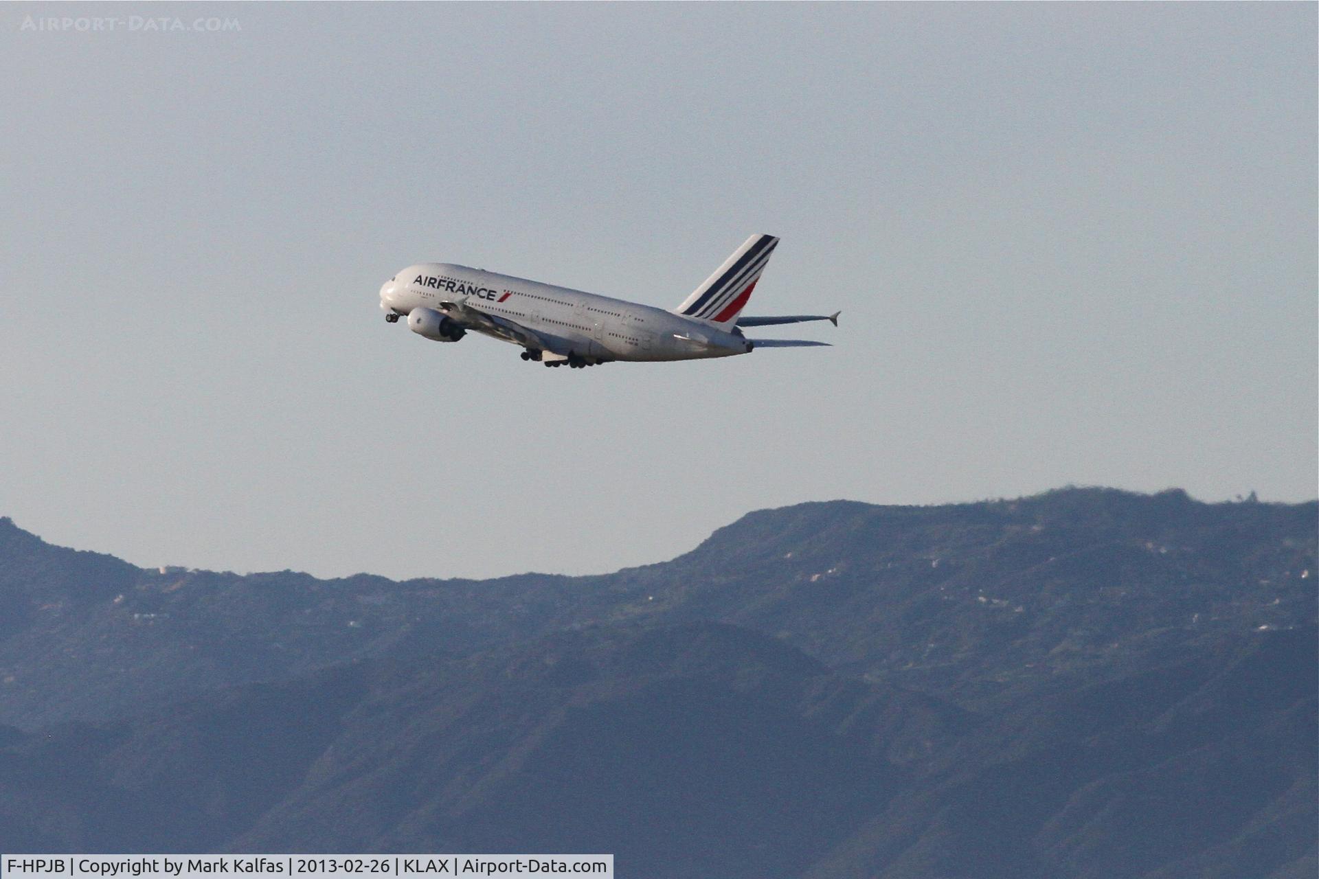 F-HPJB, 2009 Airbus A380-861 C/N 040, Air France Airbus A380-861, AFR65 departing RWY 24L KLAX enroute to Charles de Gaulle/Roissy LFPG.
