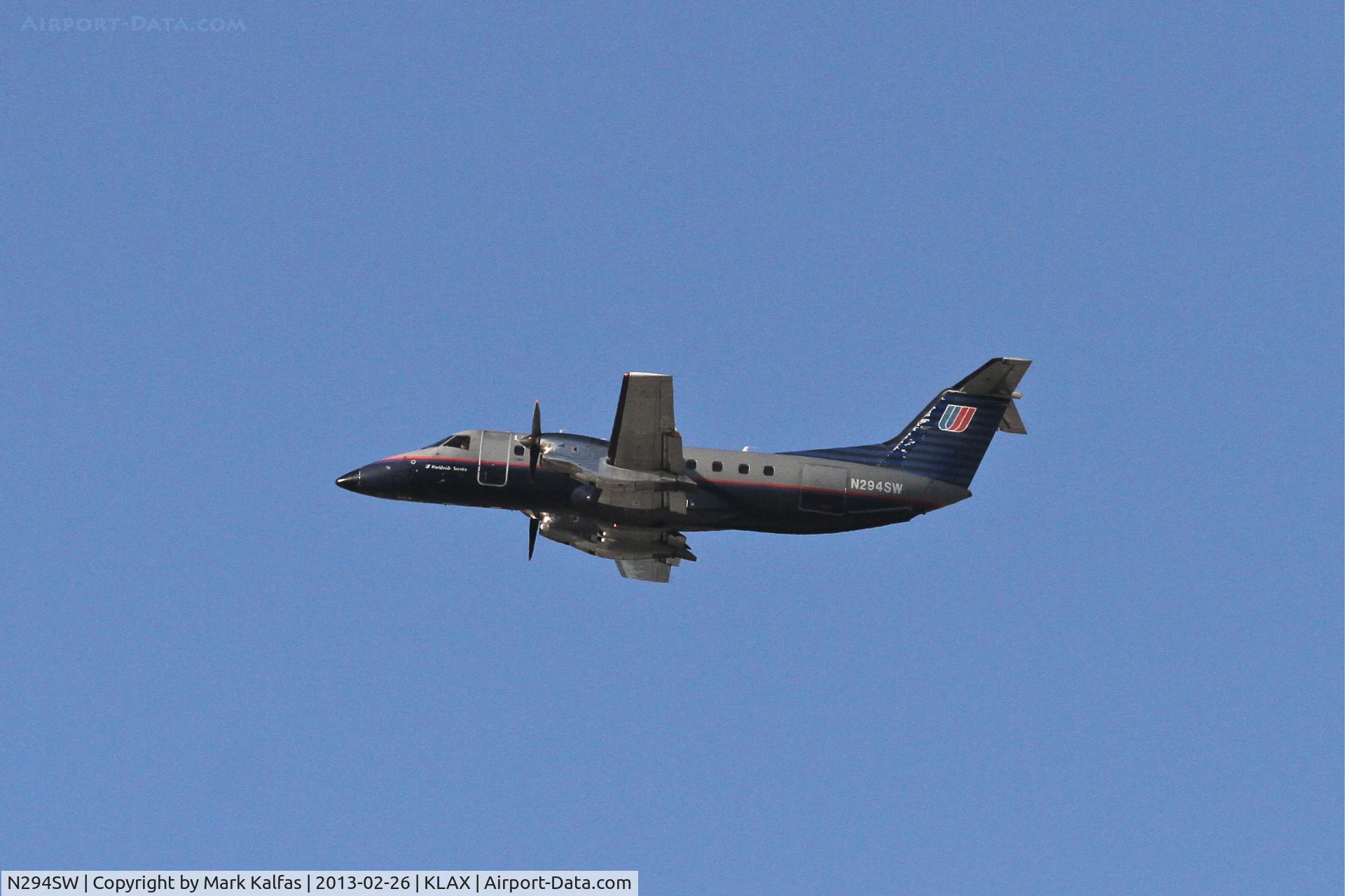 N294SW, 1996 Embraer EMB-120ER Brasilia C/N 120321, SkyWest  Embraer EMB-120ER, SKW6338 departing RWY 25L KLAX enroute to KSAN.