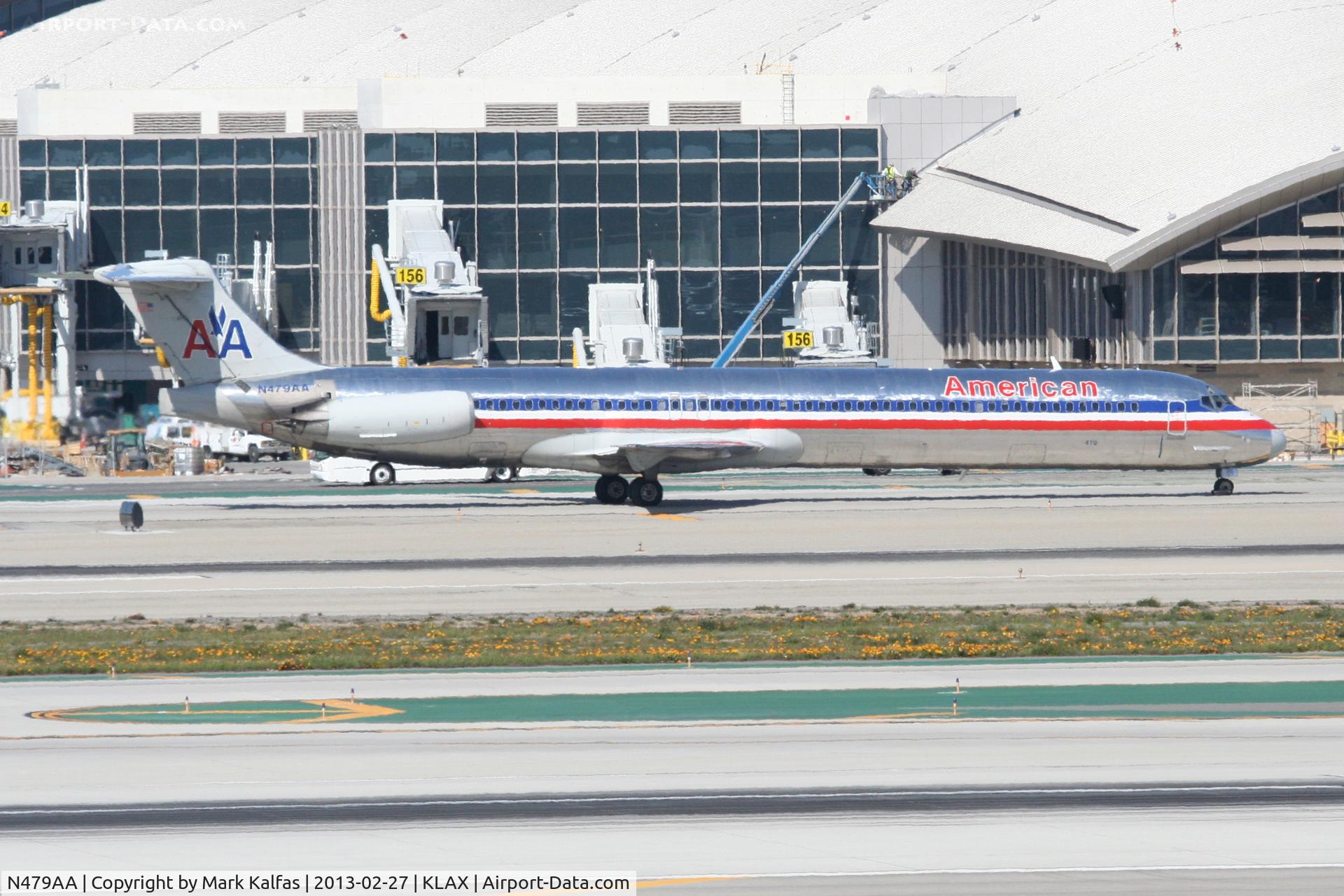 N479AA, 1988 McDonnell Douglas MD-82 (DC-9-82) C/N 49654, American Airlines  McDonnell Douglas DC-9-82(MD-82), 
AAL1843 on TWY B  KLAX after arriving from KAUS.