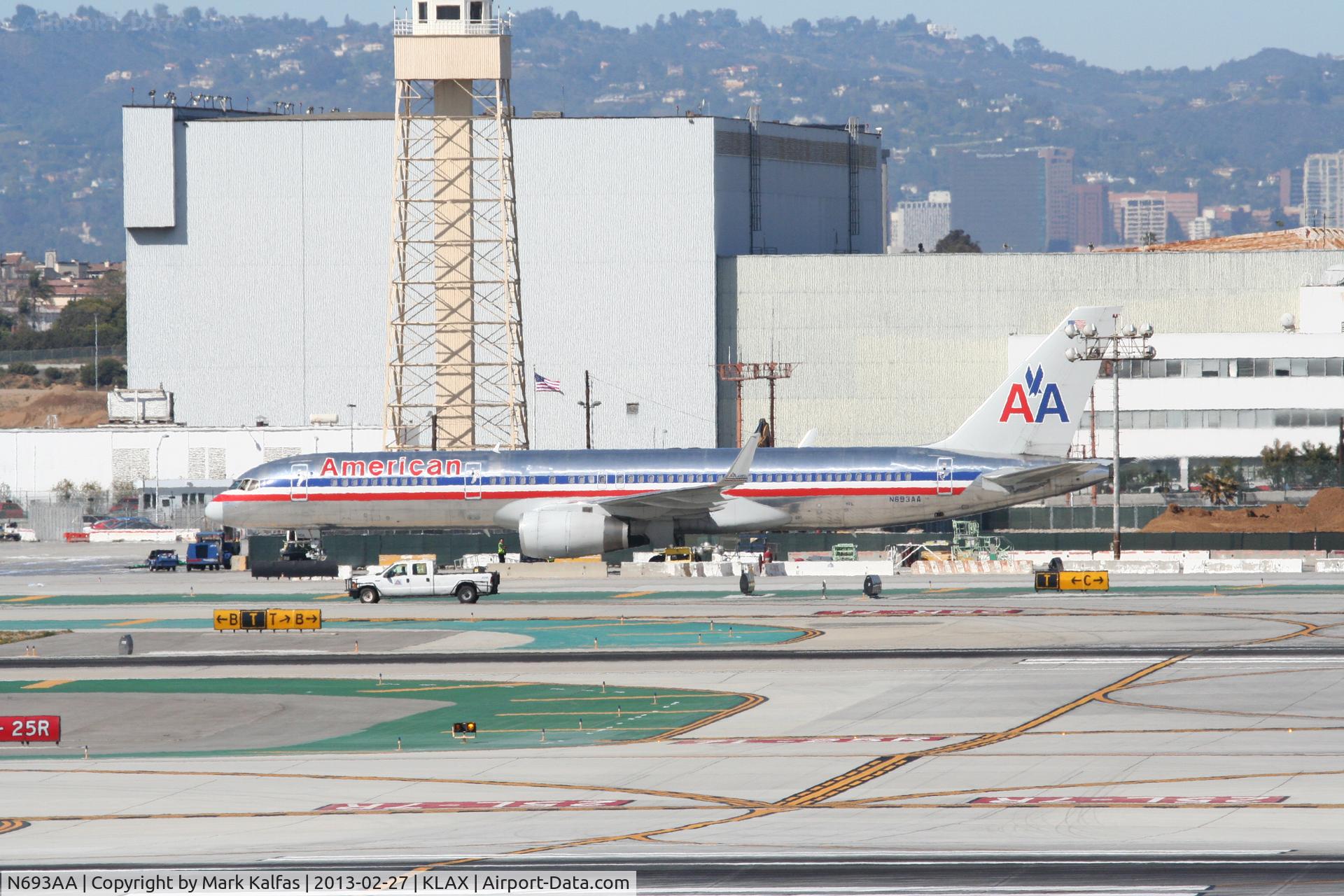 N693AA, 1994 Boeing 757-223 C/N 26973, American Airlines Boeing 757-223, at the American hangar in Los Angeles.