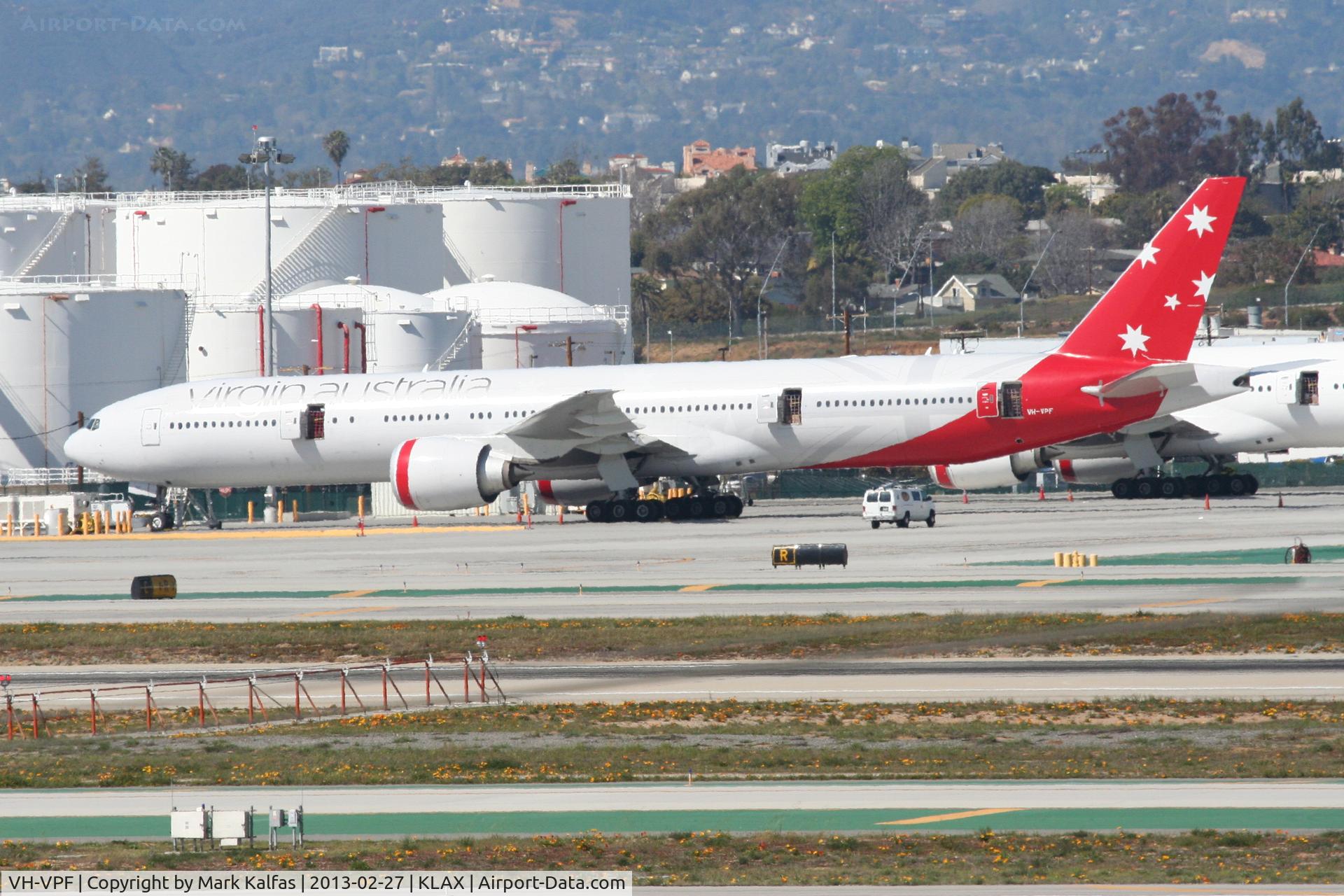VH-VPF, 2009 Boeing 777-3ZG/ER C/N 37940, Virgin Australia Boeing 777-3ZGER, at LAX.