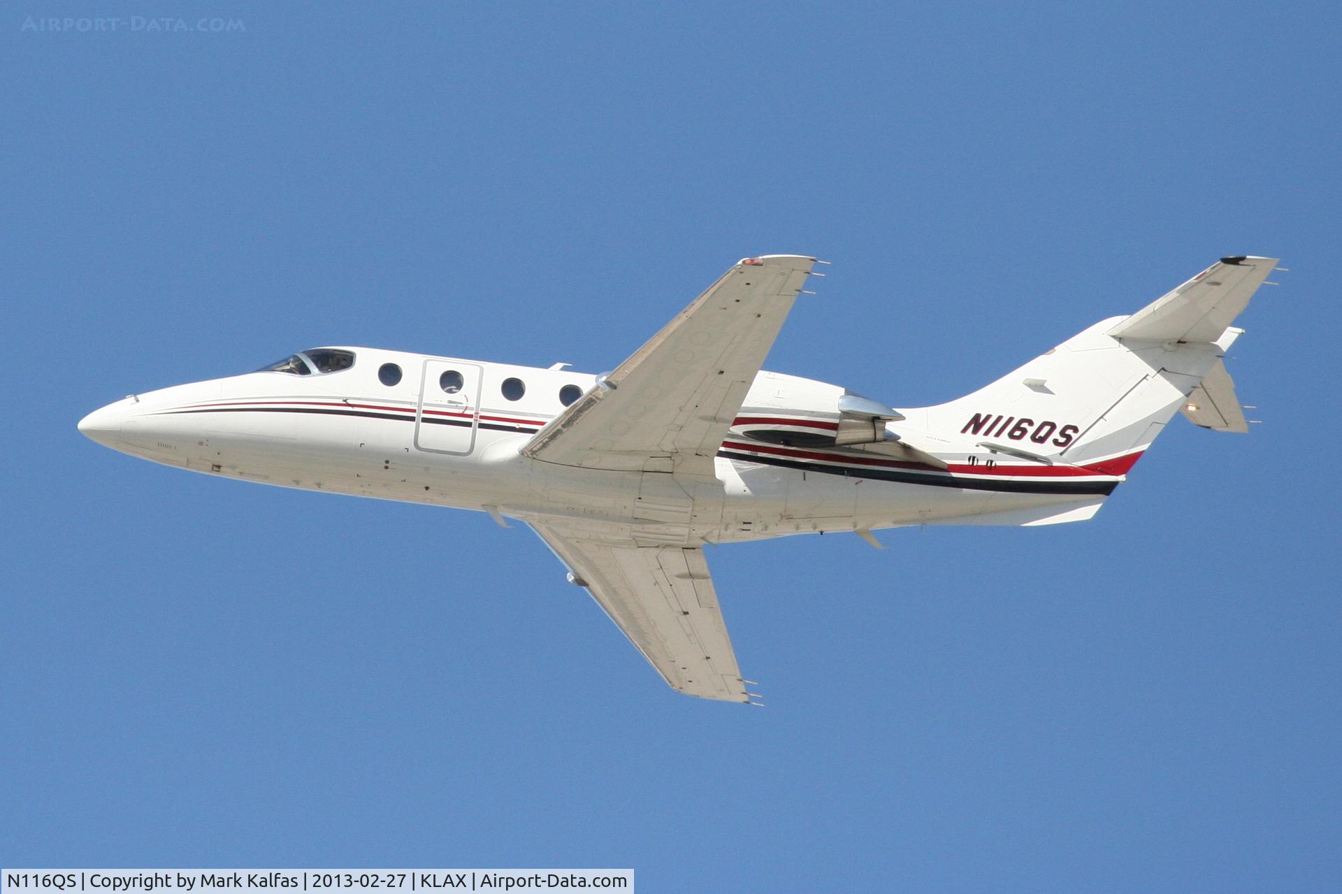 N116QS, 2004 Raytheon Raytheon 400A C/N RK-385, NetJets Raytheon Aircraft Company 400A, EJA116 departing RWY 25L KLAX for a trip up the coast to KSFO.
