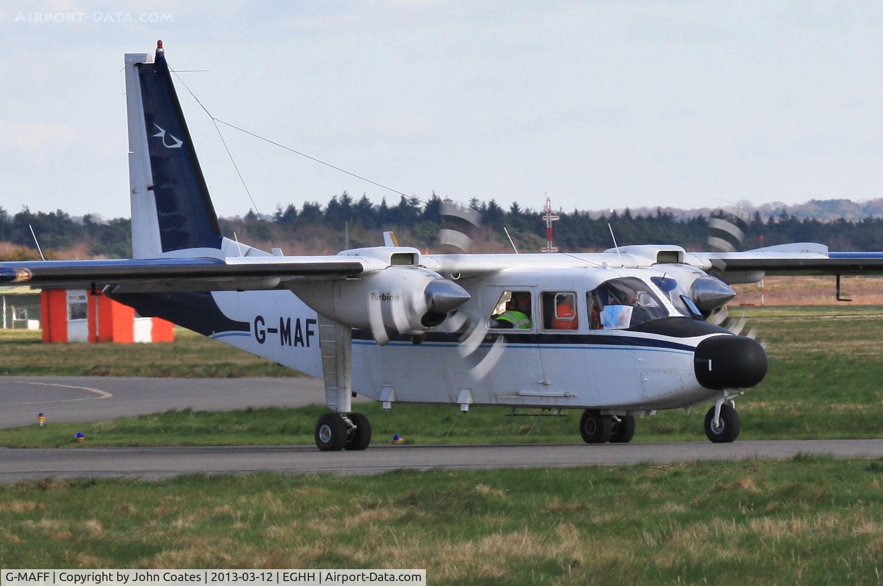 G-MAFF, 1981 Pilatus Britten-Norman BN-2T Turbine Islander C/N 2119, Taxiing to depart on another patrol