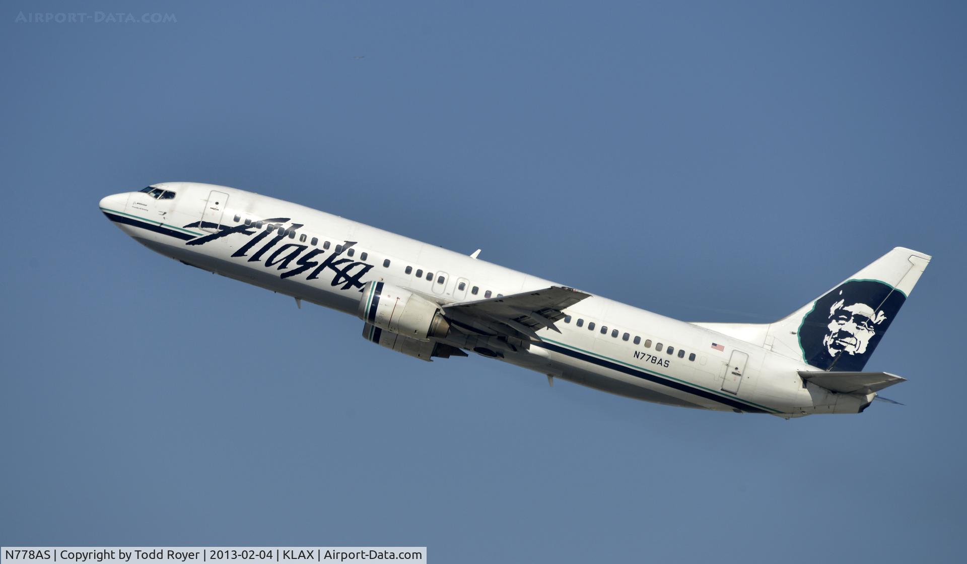 N778AS, 1994 Boeing 737-4Q8 C/N 25110, Departing LAX